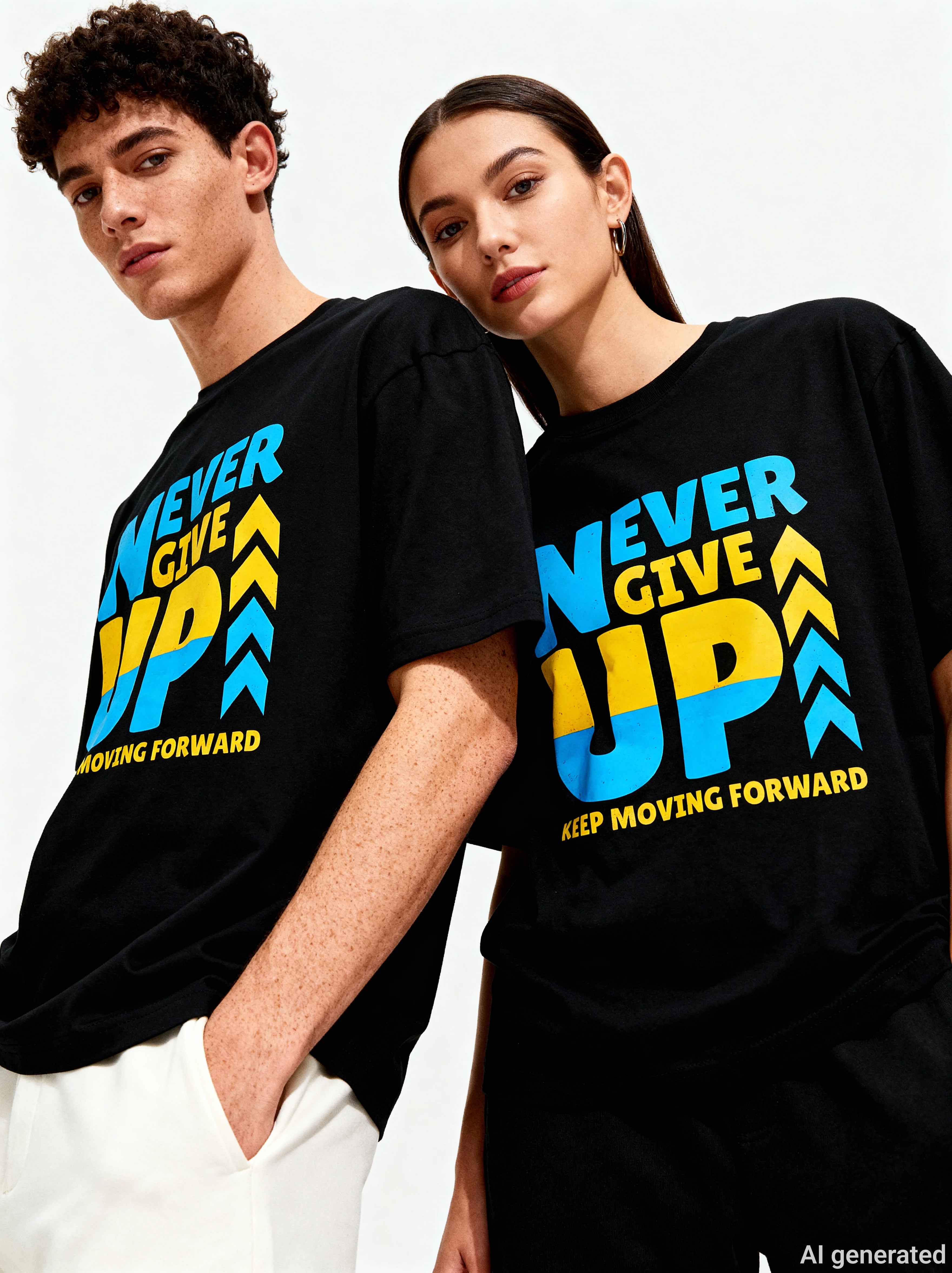 "Never Give Up" Oversized T-Shirt - CozyVora™