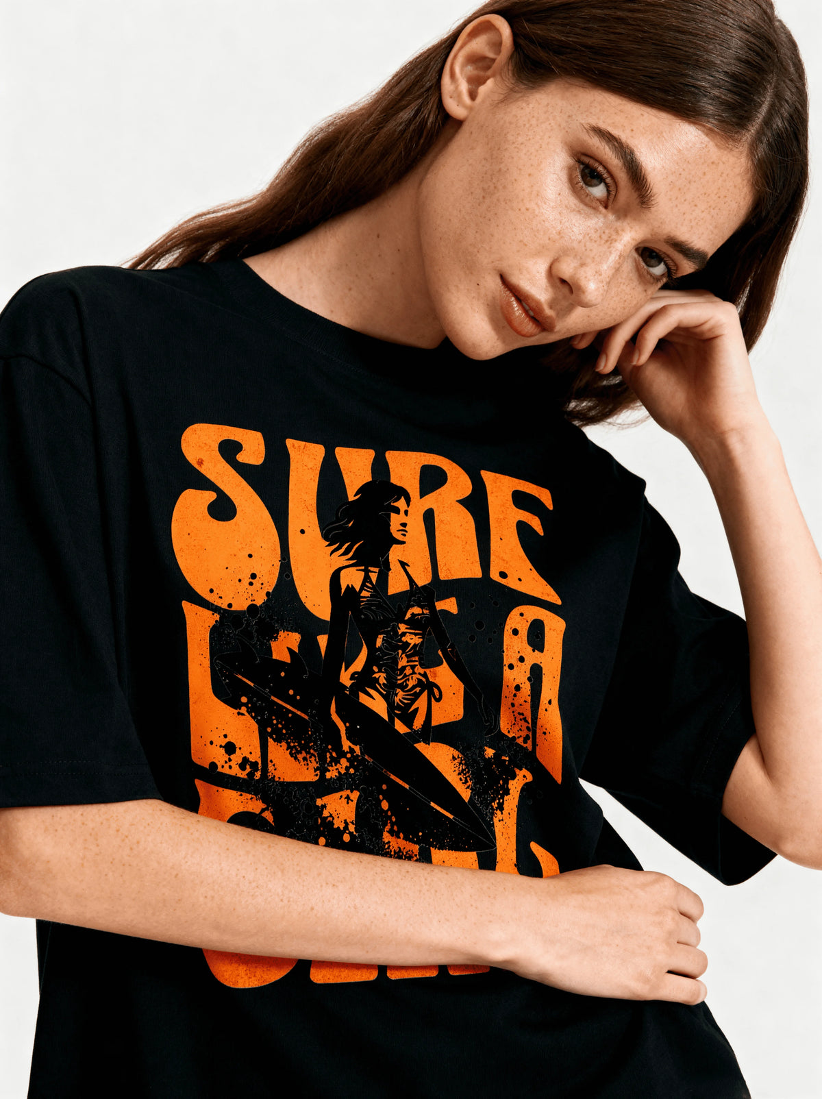 Surf Like a Girl | Premium Cotton Oversized T-Shirt - CozyVora™