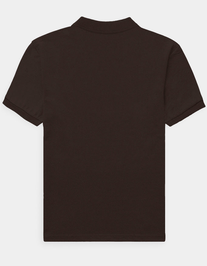 Back view of a plain brown t-shirt on a white background
Coffee Brown Ravlen Polo