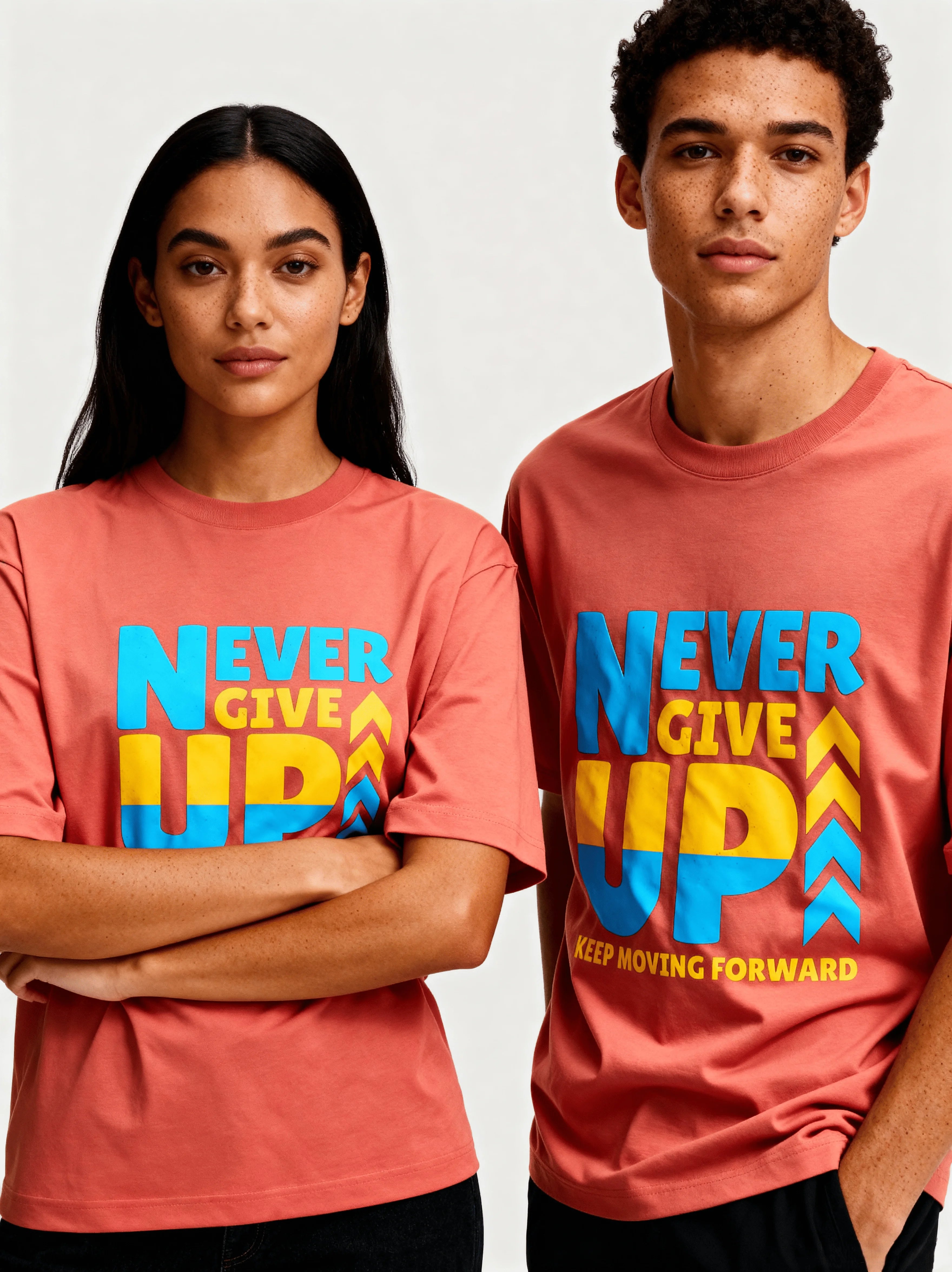 "Never Give Up" Oversized T-Shirt - CozyVora™