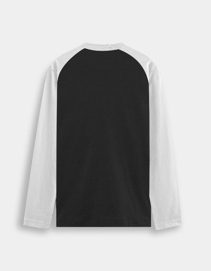 Black and white long-sleeve shirt on a light gray background
Crestline Raglan T-Shirt