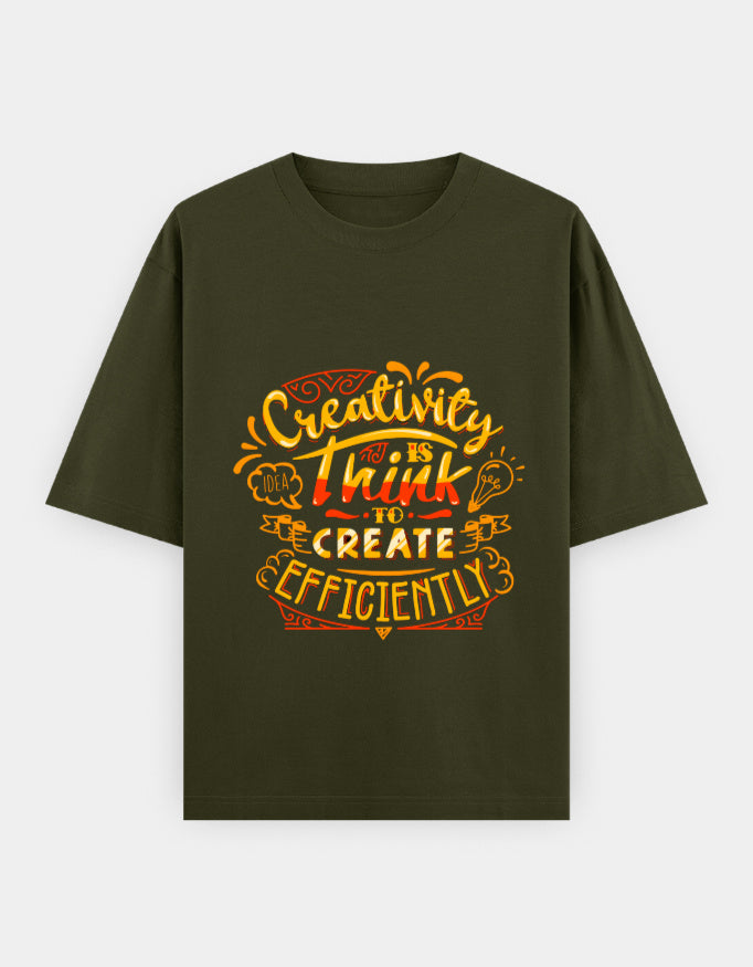 Creativity Efficiently Oversized T-Shirt | Mindset Series - CozyVora™
