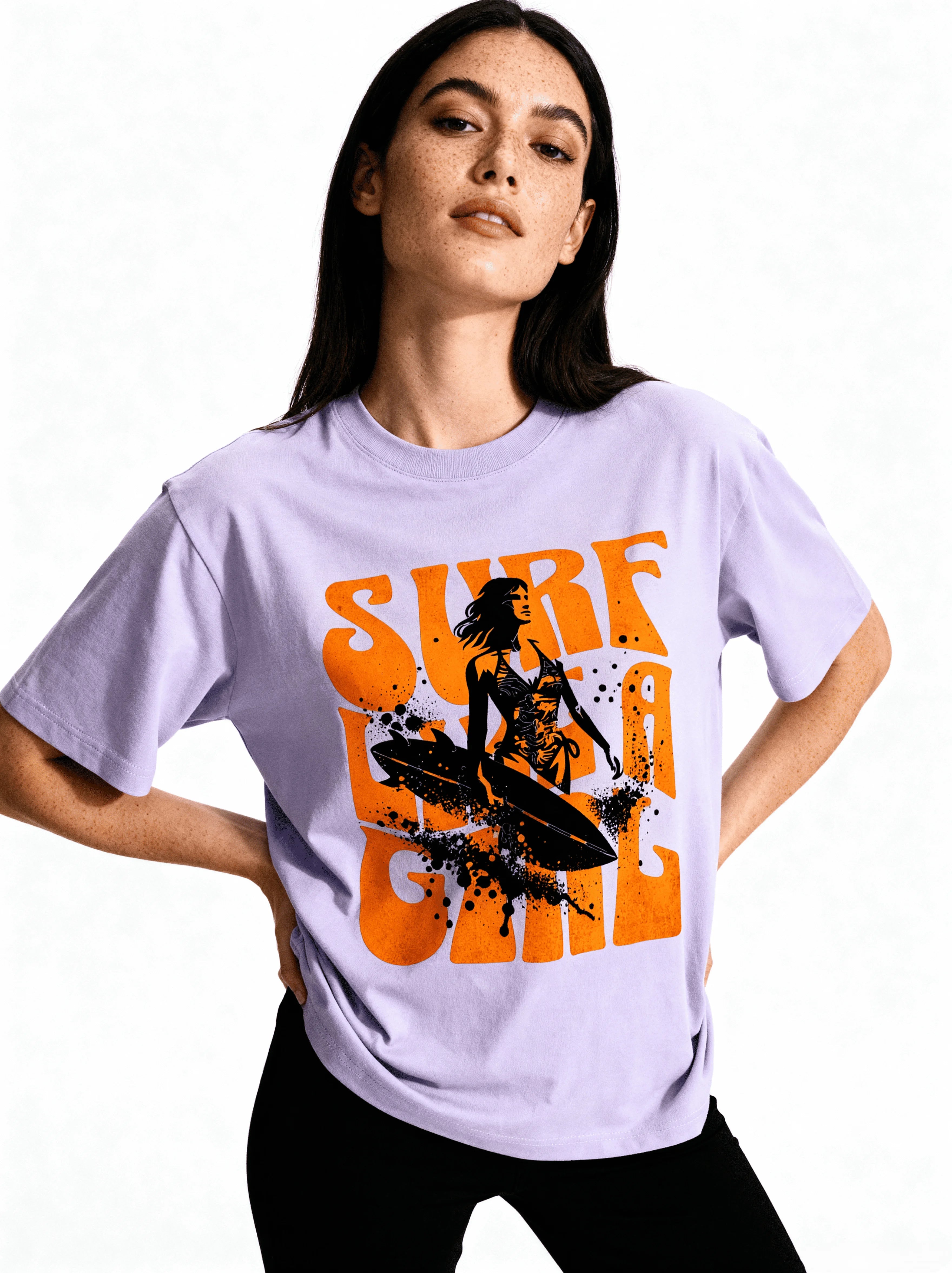 Surf Like a Girl | Premium Cotton Oversized T-Shirt - CozyVora™