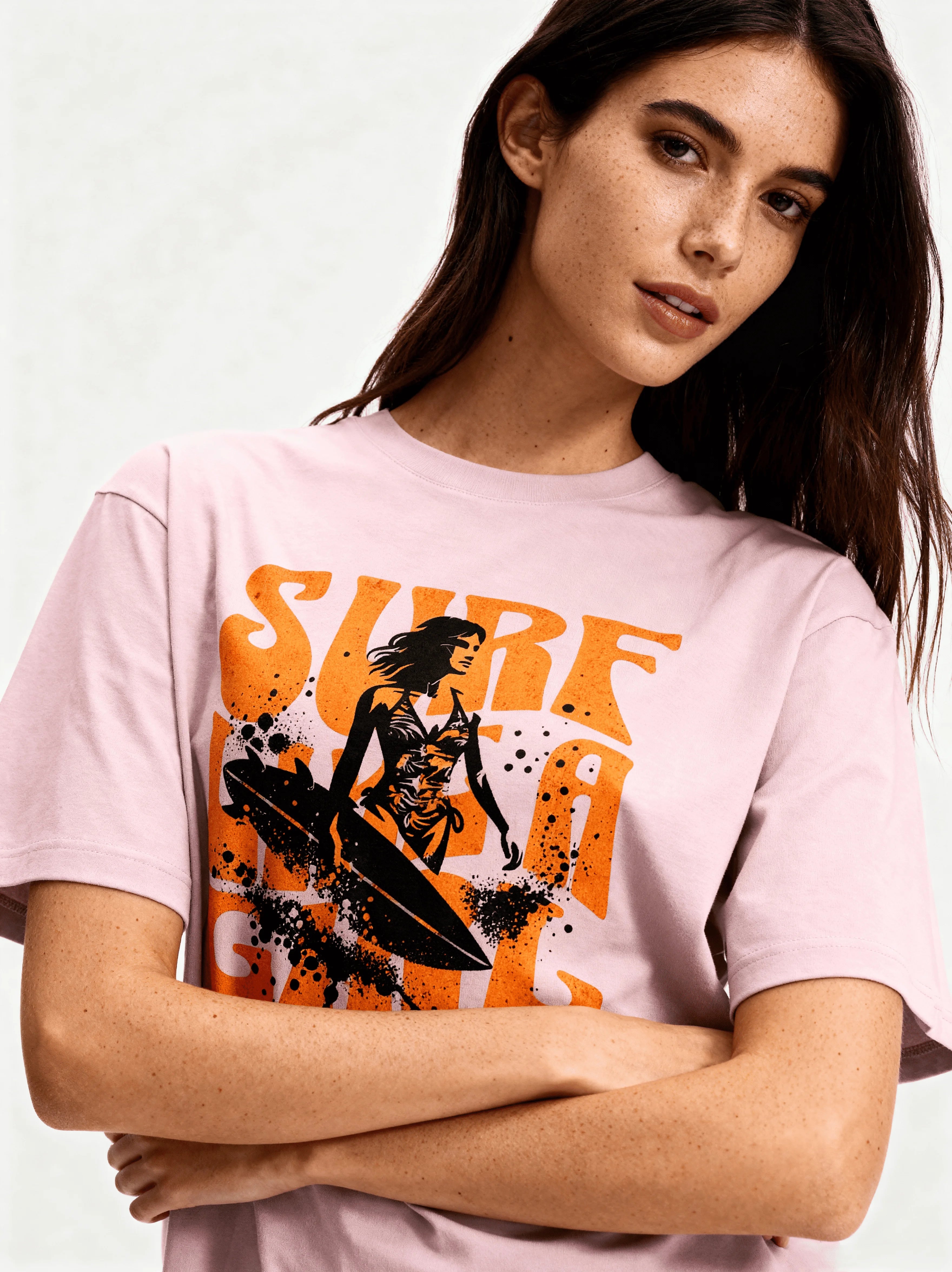 Surf Like a Girl | Premium Cotton Oversized T-Shirt - CozyVora™