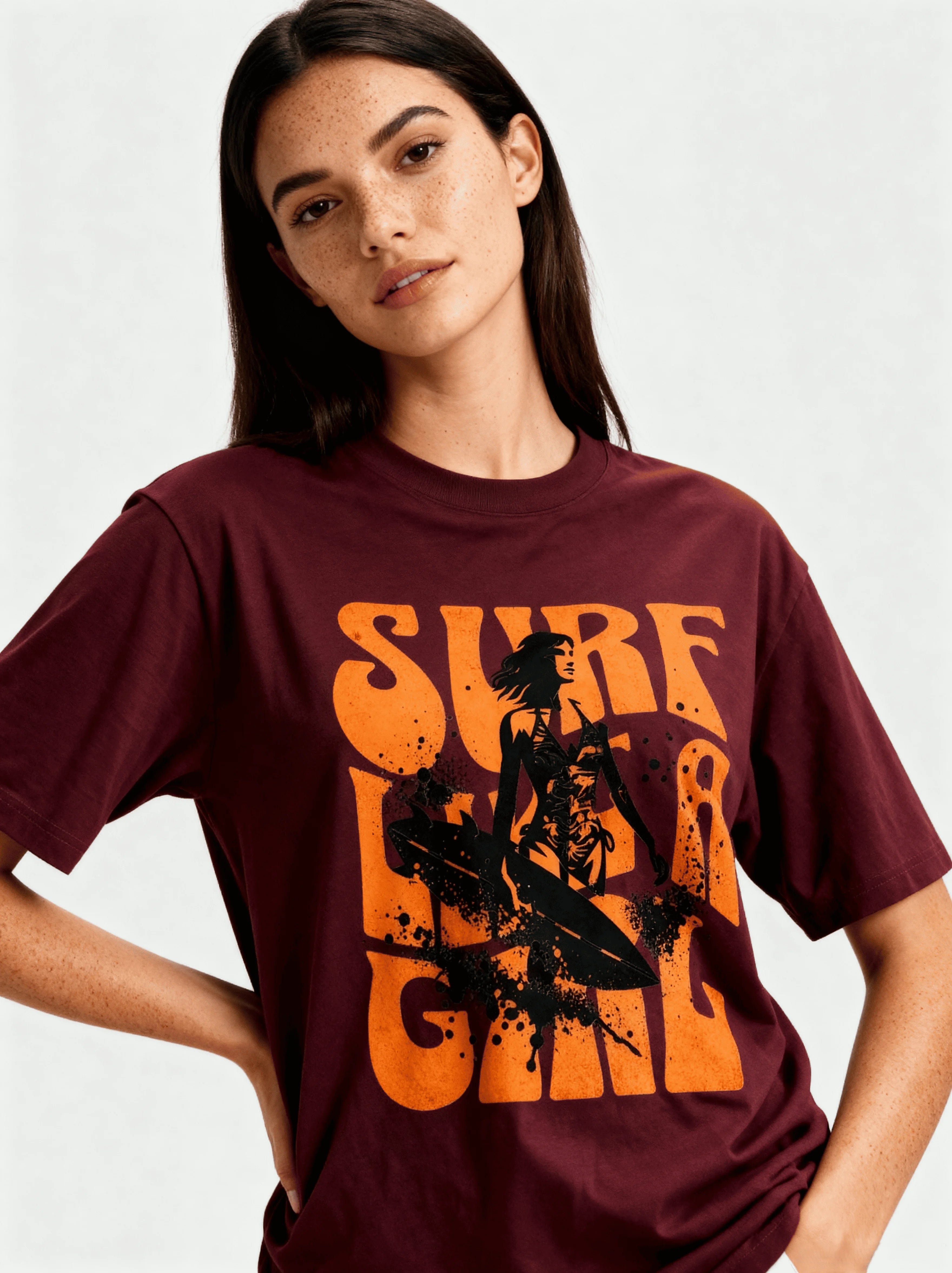 Surf Like a Girl | Premium Cotton Oversized T-Shirt - CozyVora™