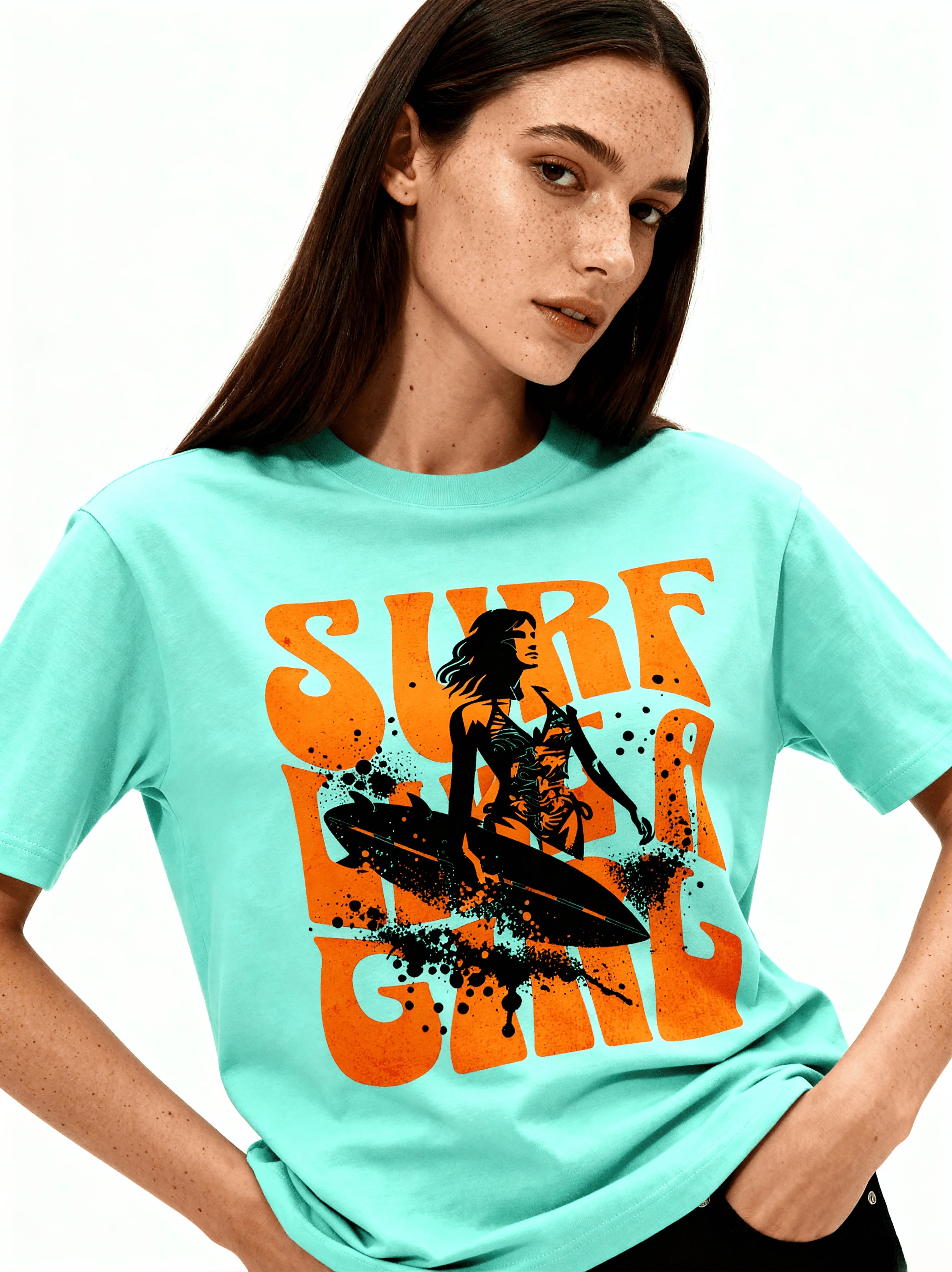 Surf Like a Girl | Premium Cotton Oversized T-Shirt - CozyVora™