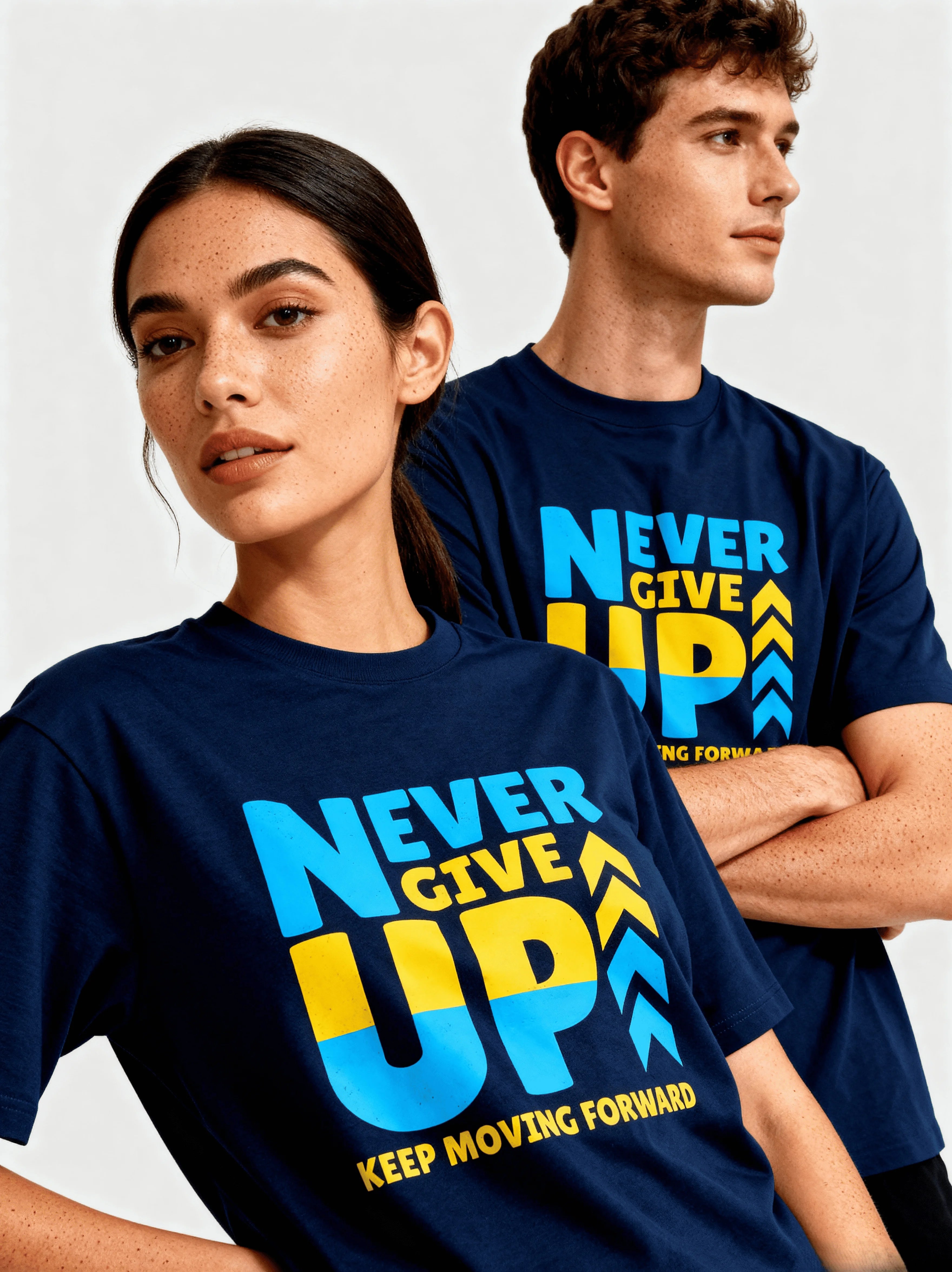 "Never Give Up" Oversized T-Shirt - CozyVora™