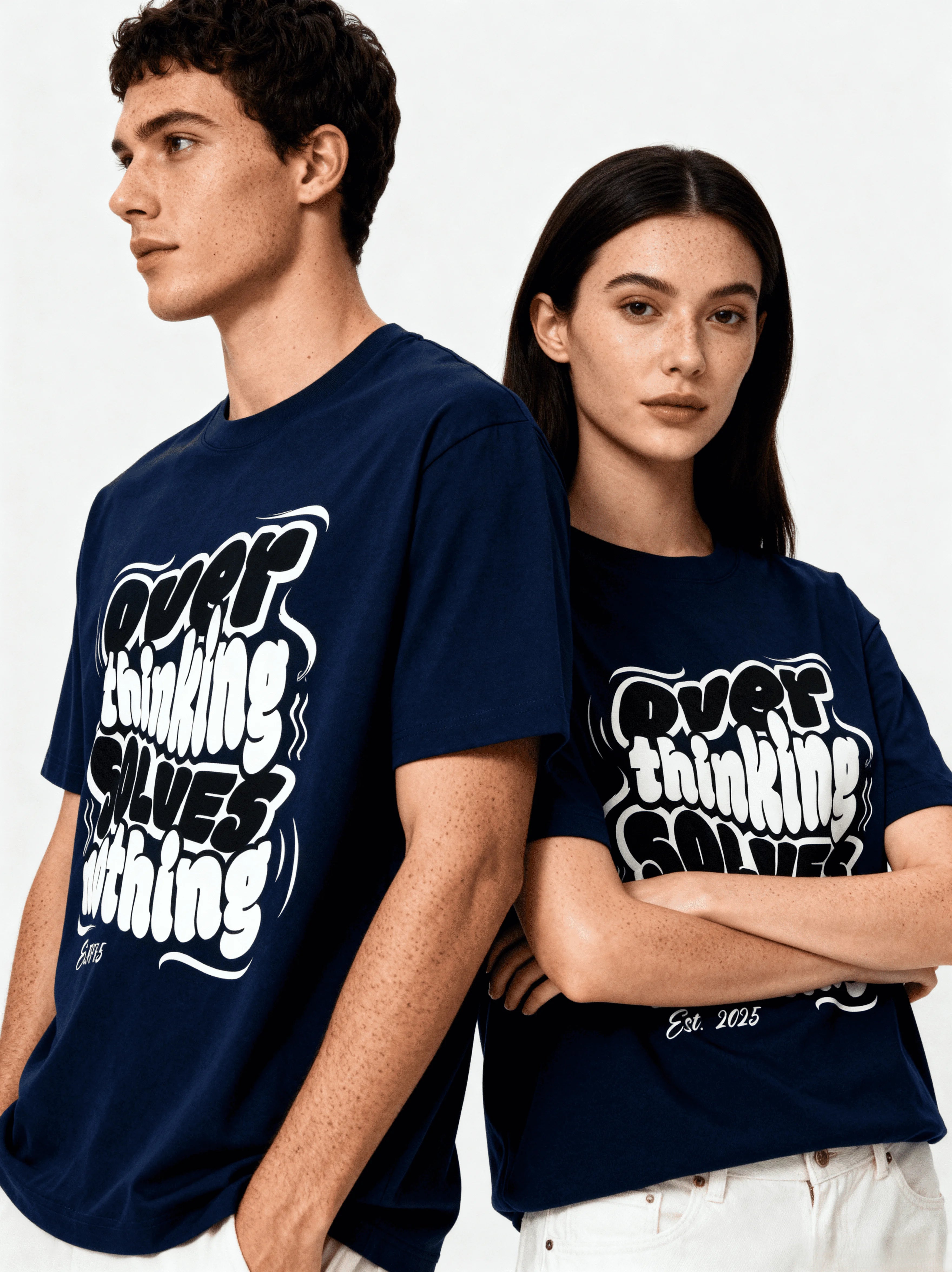 Overthinking Solves Nothing Oversized T-Shirt | Mindset Series - CozyVora™