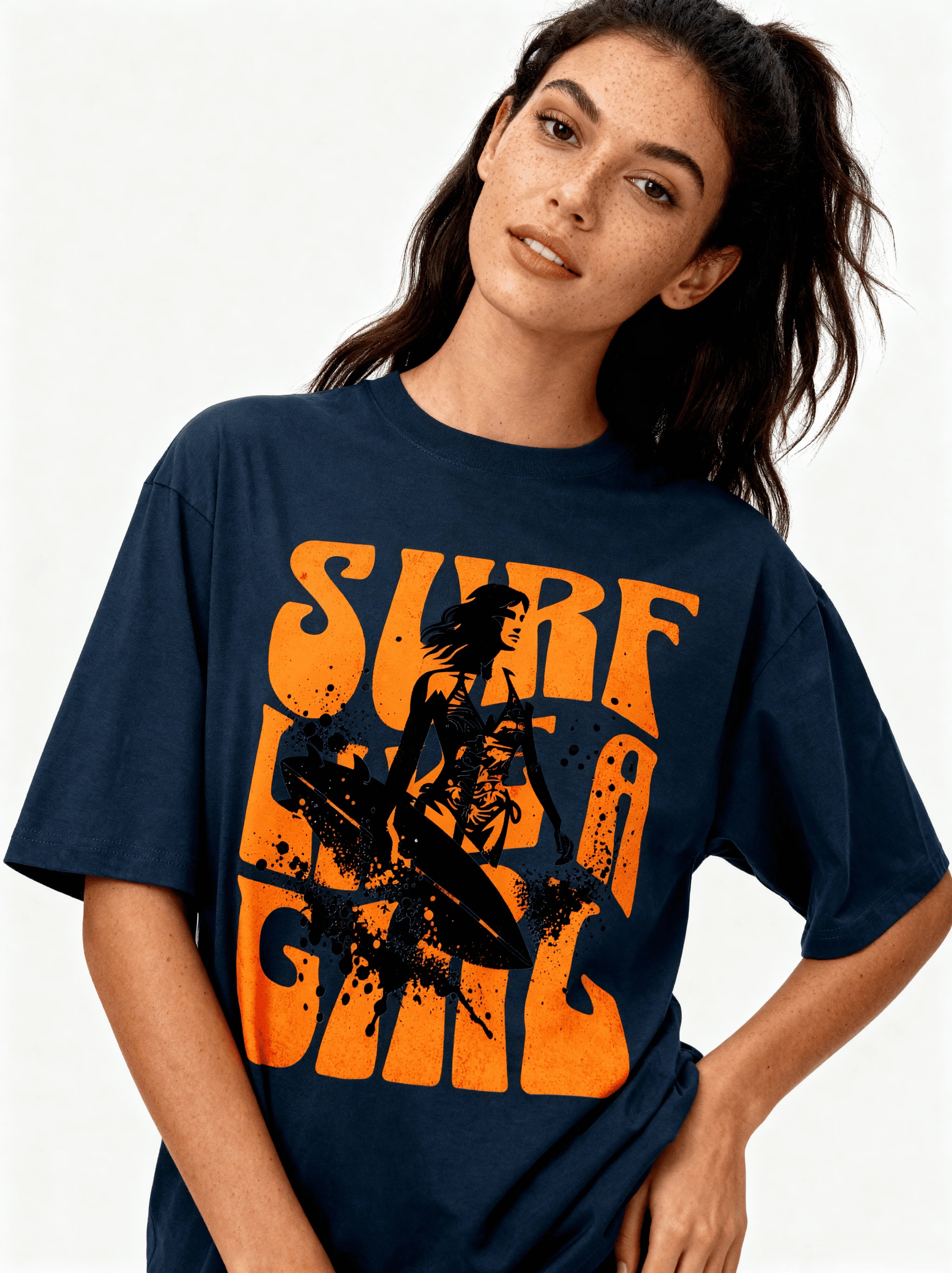 Surf Like a Girl | Premium Cotton Oversized T-Shirt - CozyVora™