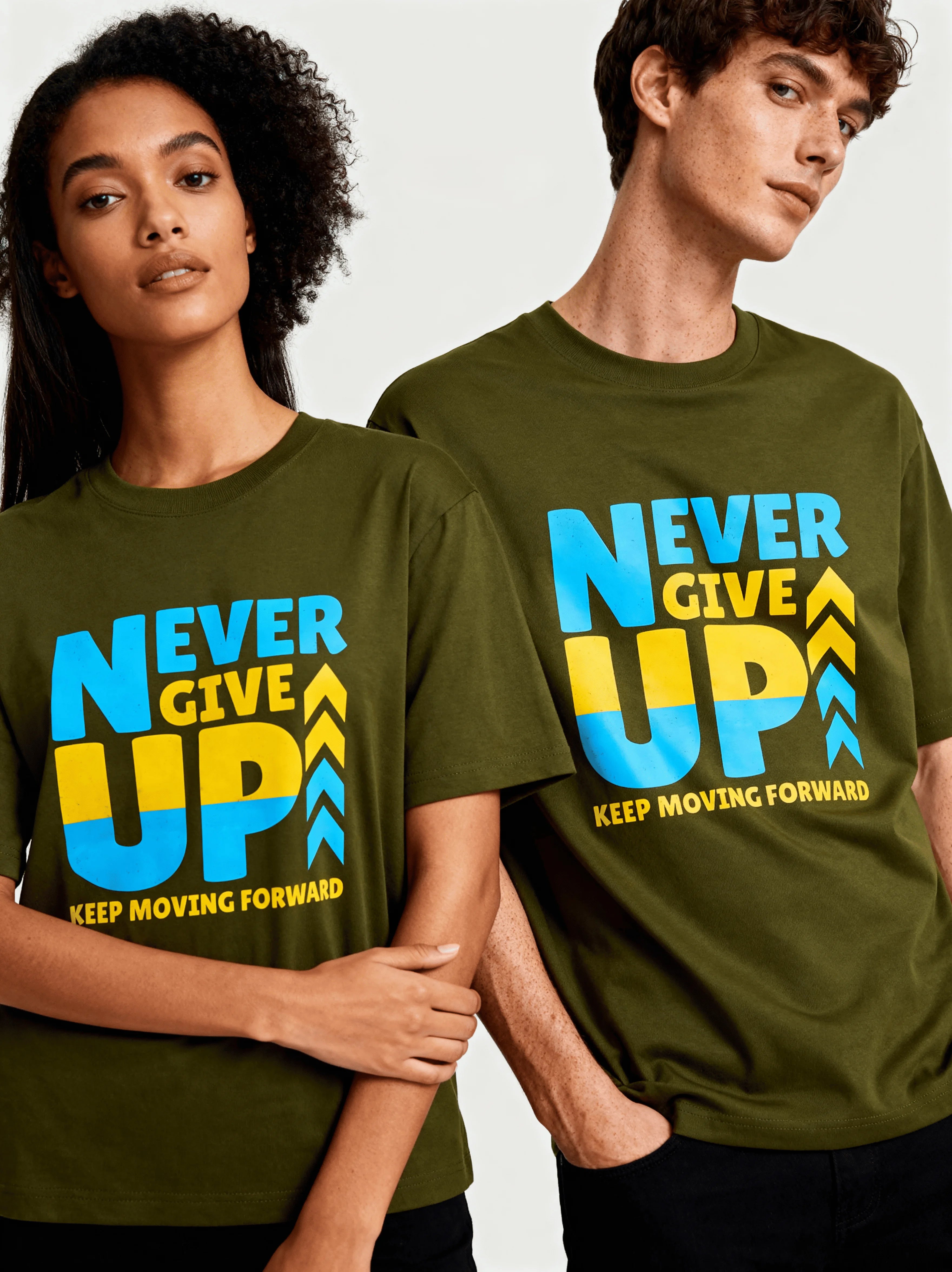 "Never Give Up" Oversized T-Shirt - CozyVora™