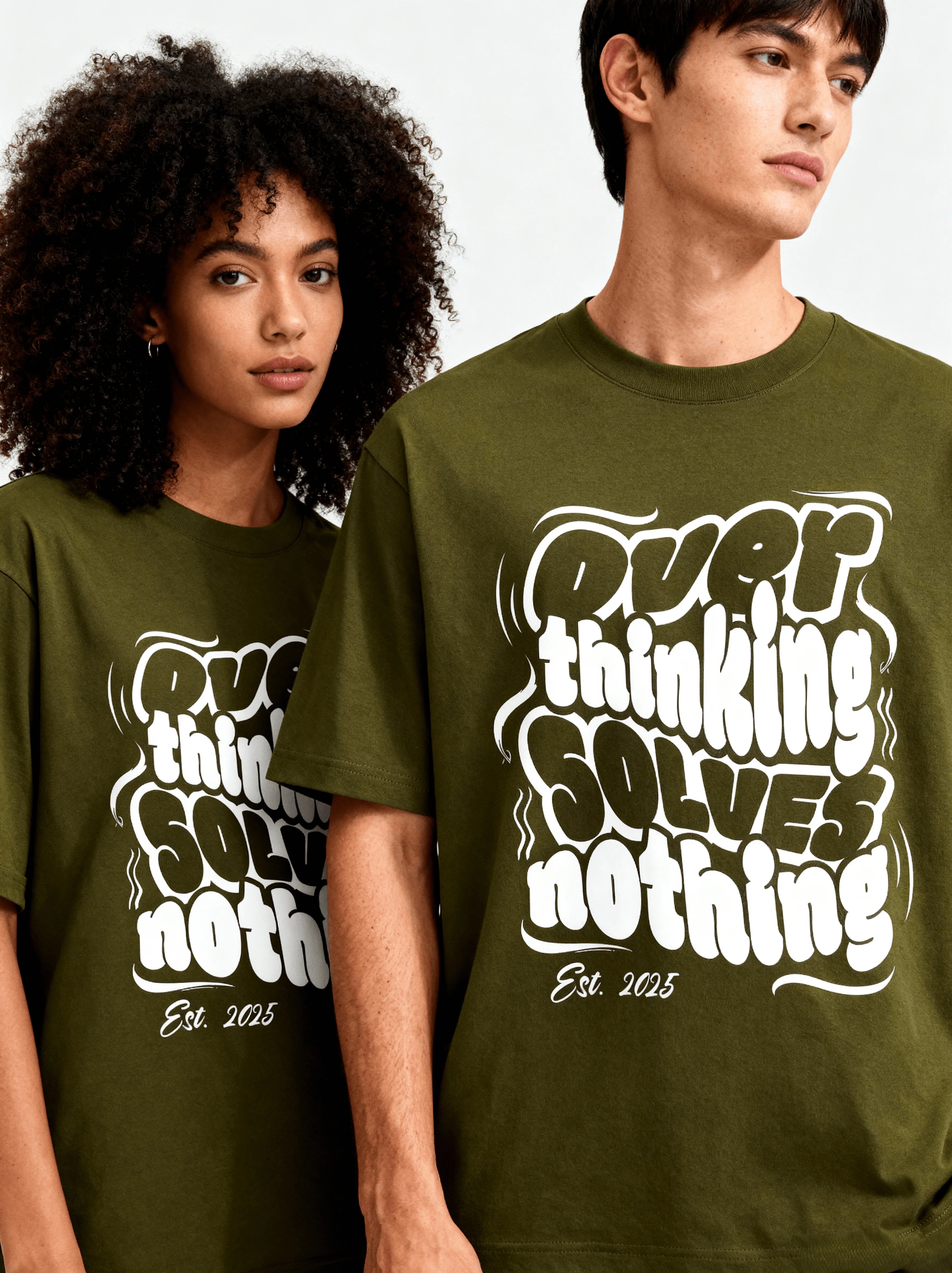 Overthinking Solves Nothing Oversized T-Shirt | Mindset Series - CozyVora™