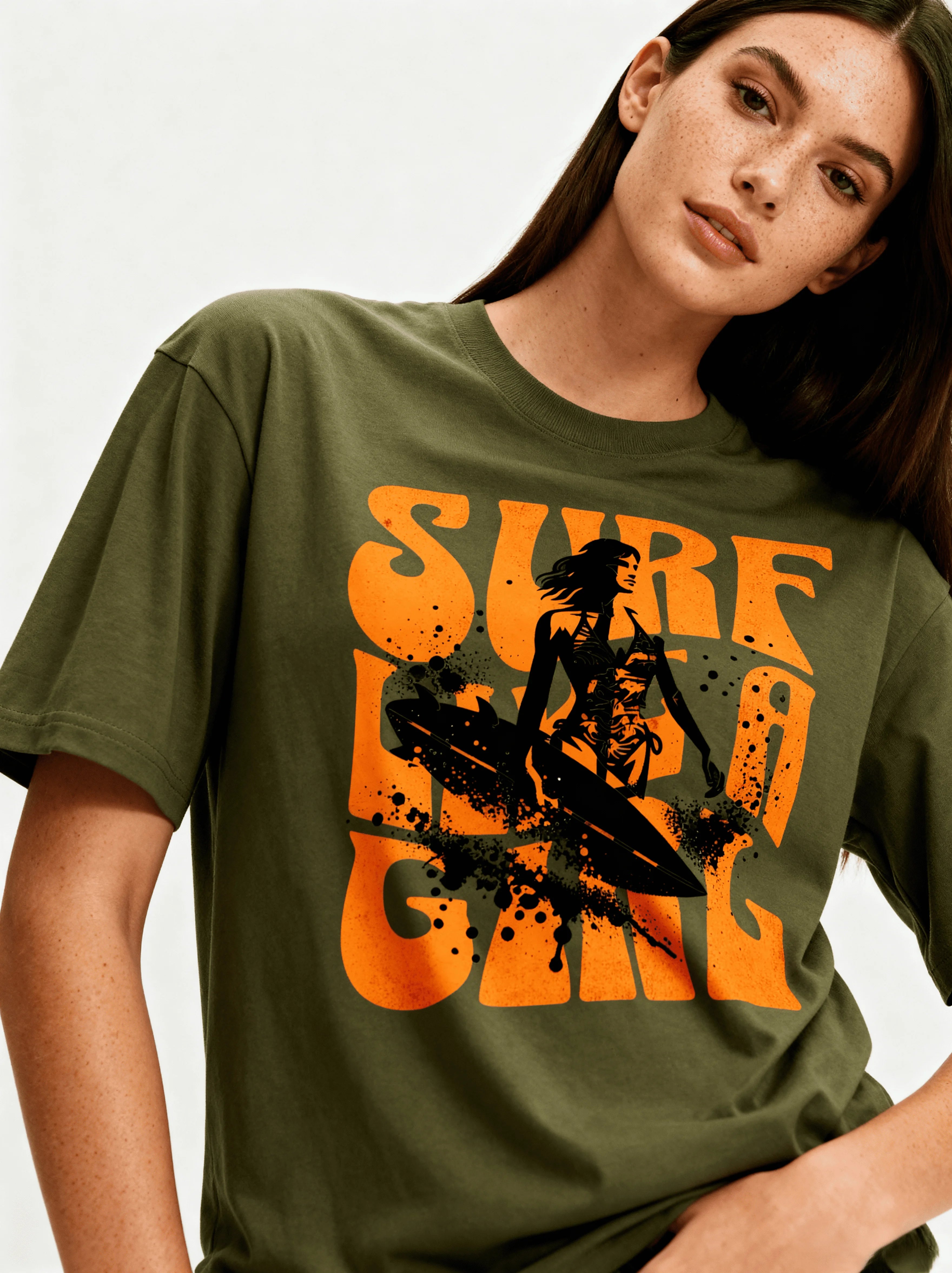 Surf Like a Girl | Premium Cotton Oversized T-Shirt - CozyVora™