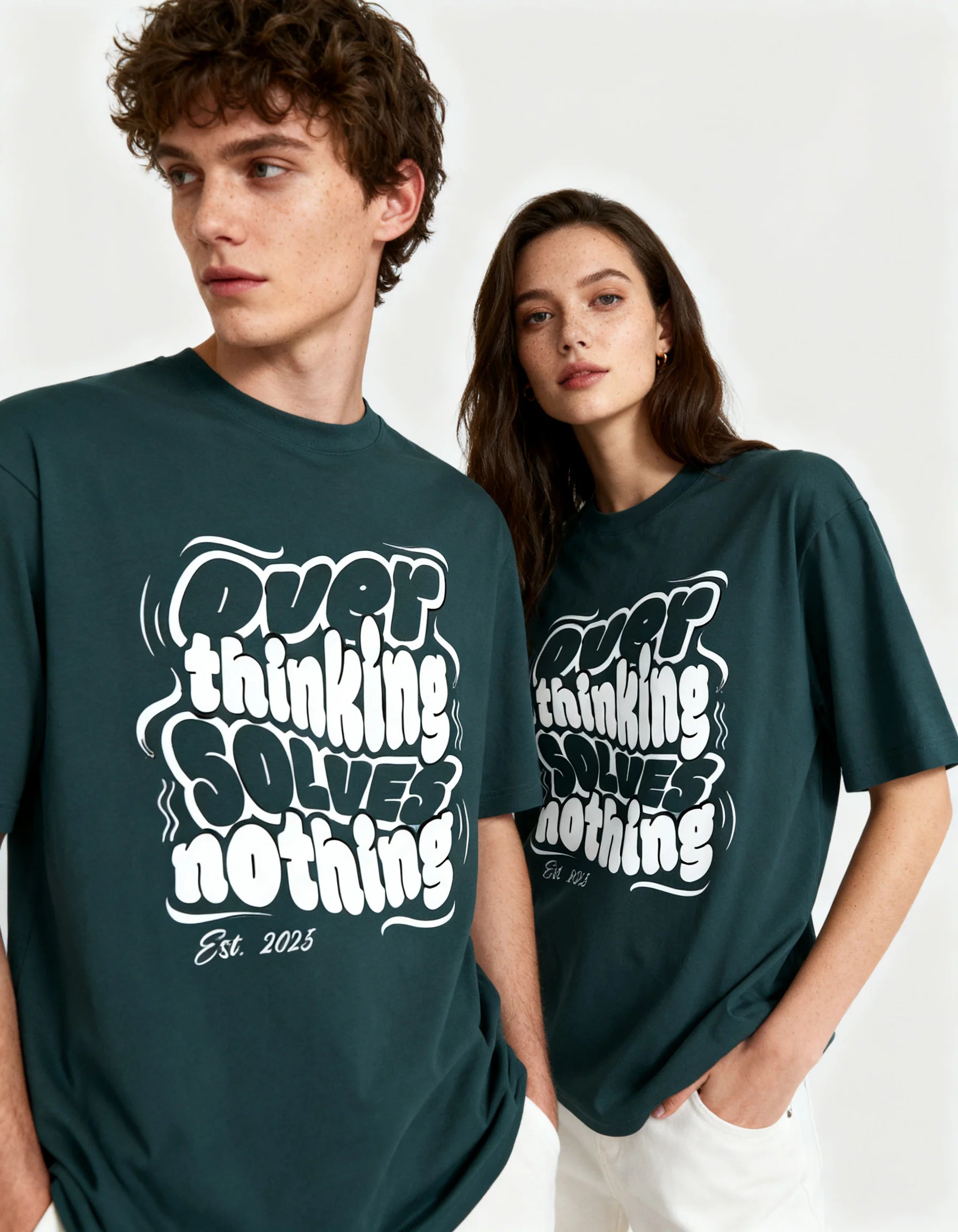 Overthinking Solves Nothing Oversized T-Shirt | Mindset Series - CozyVora™