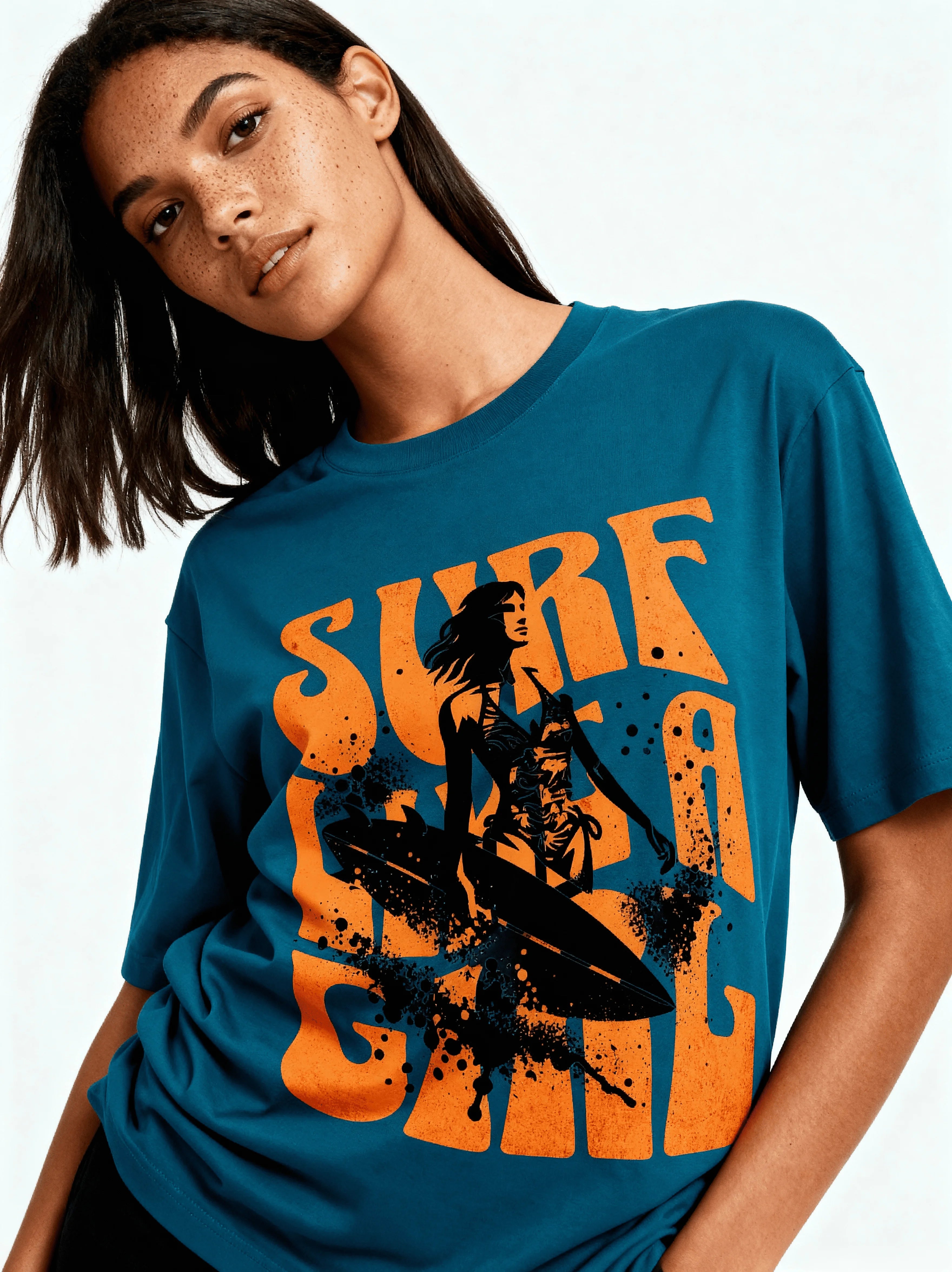 Surf Like a Girl | Premium Cotton Oversized T-Shirt - CozyVora™