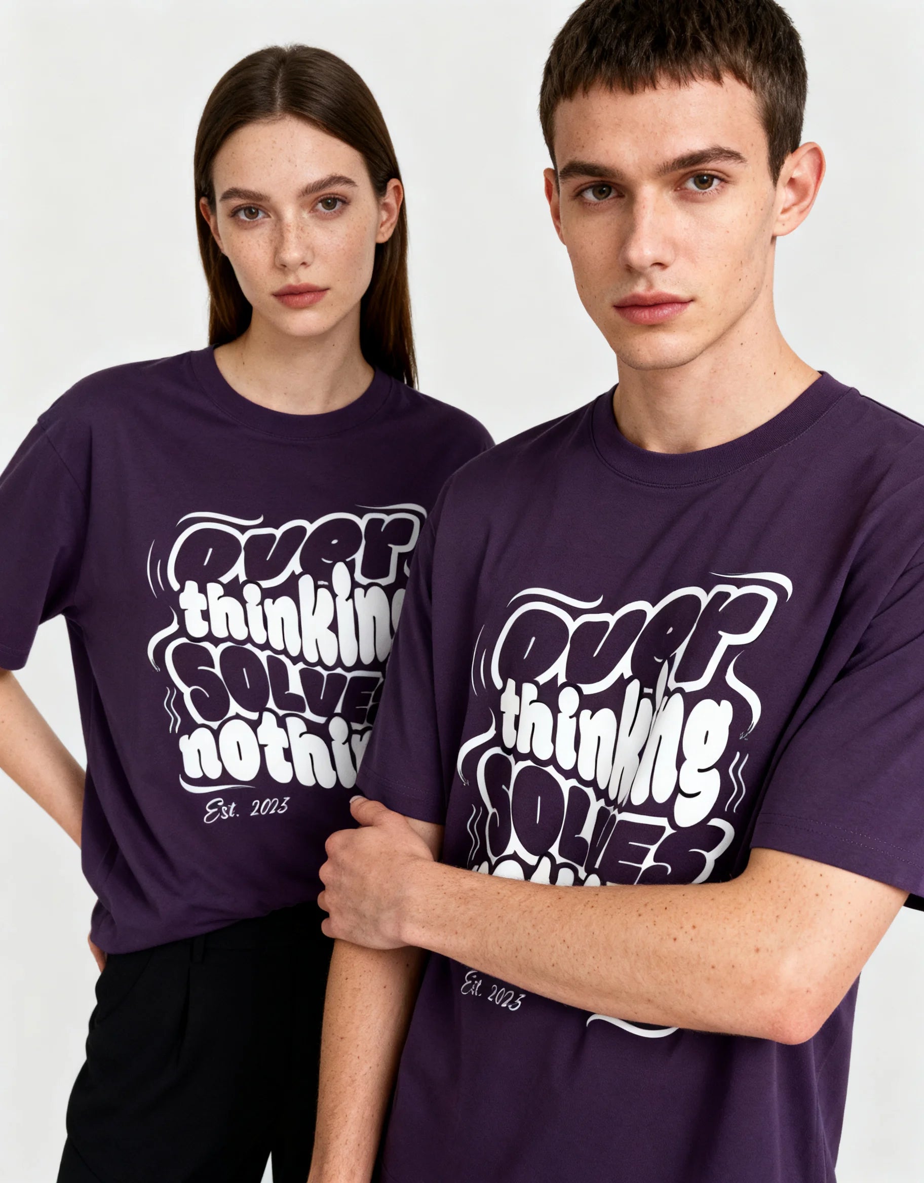Overthinking Solves Nothing Oversized T-Shirt | Mindset Series - CozyVora™