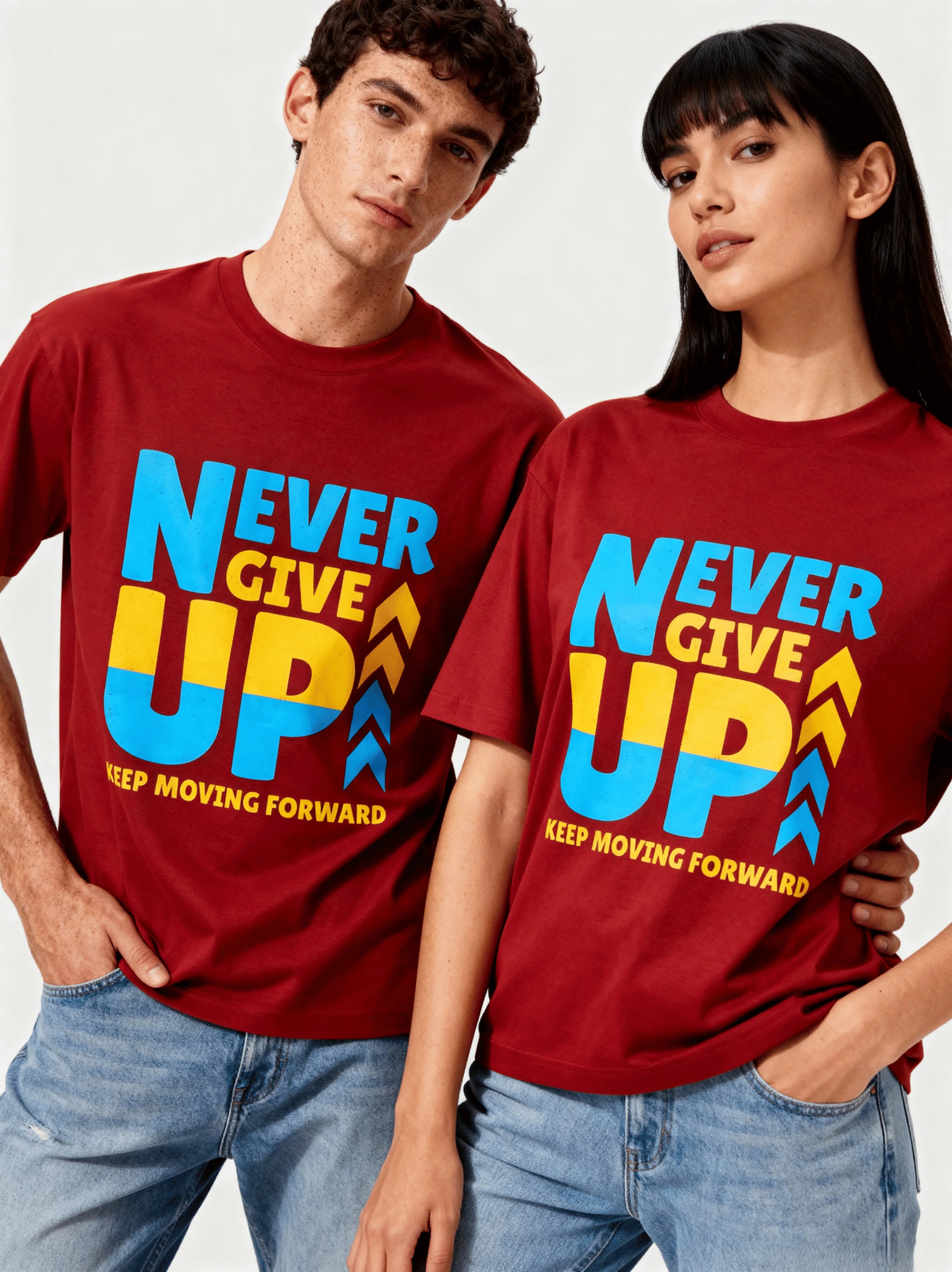 "Never Give Up" Oversized T-Shirt - CozyVora™