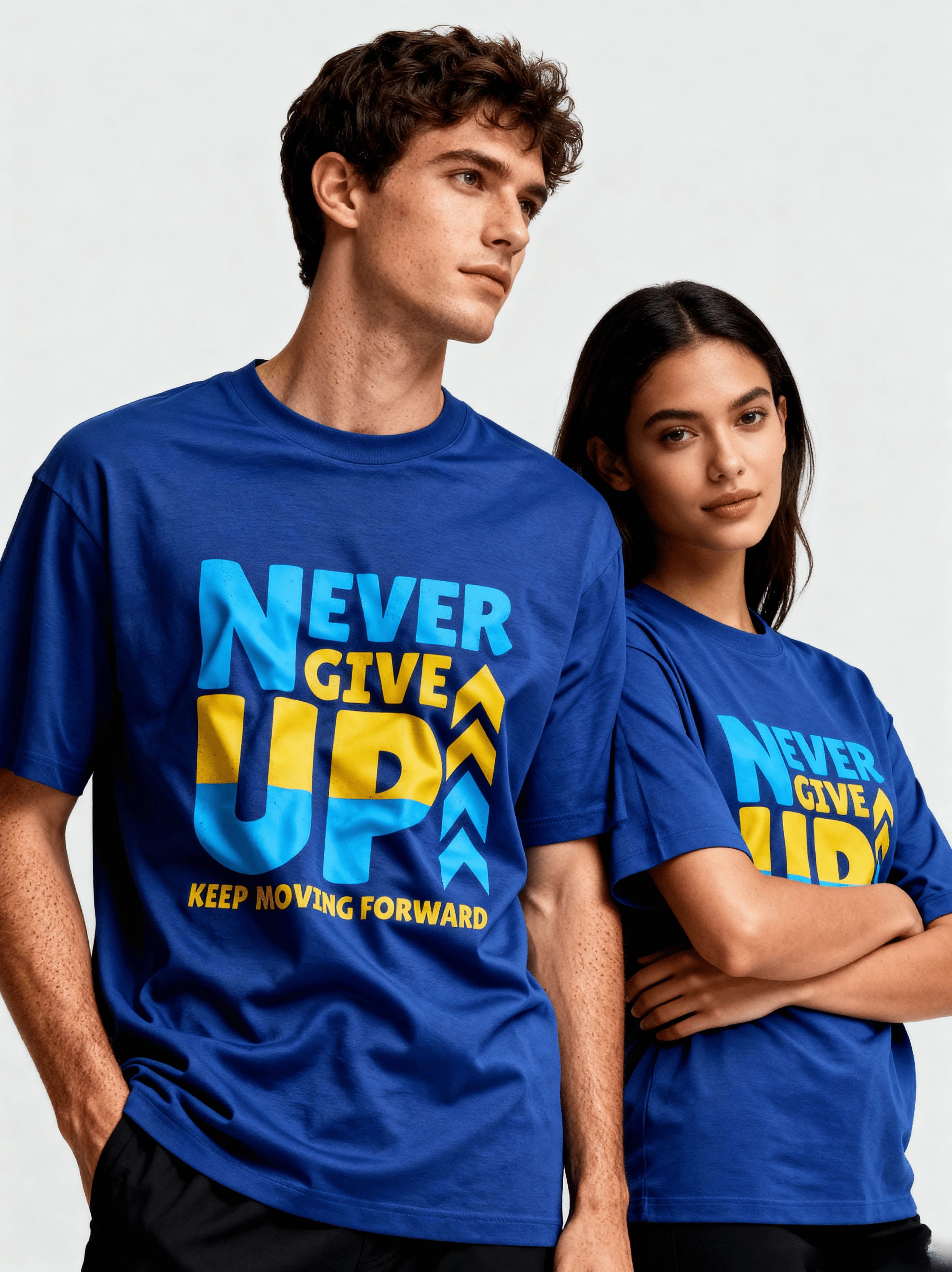 "Never Give Up" Oversized T-Shirt - CozyVora™