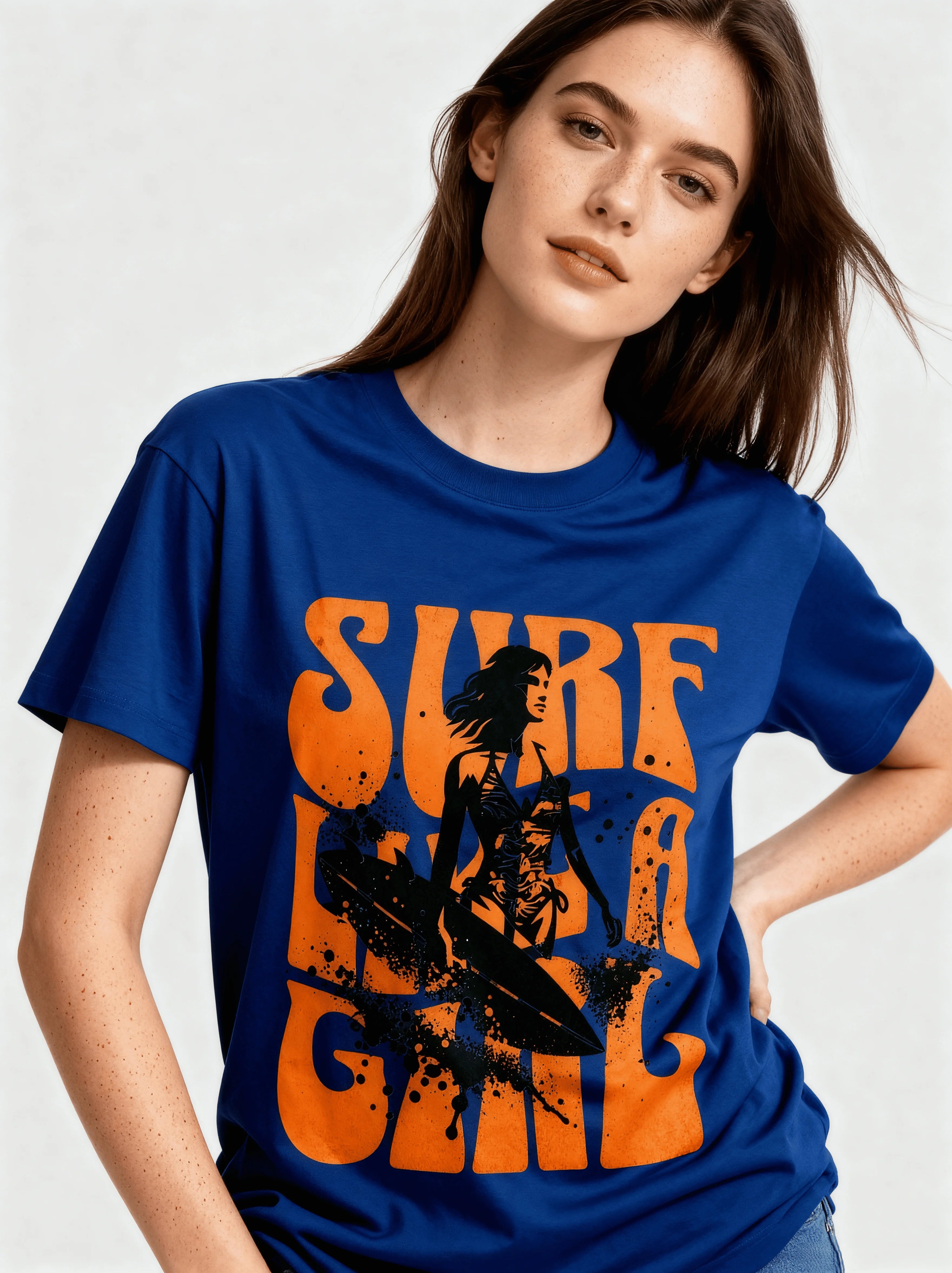 Surf Like a Girl | Premium Cotton Oversized T-Shirt - CozyVora™
