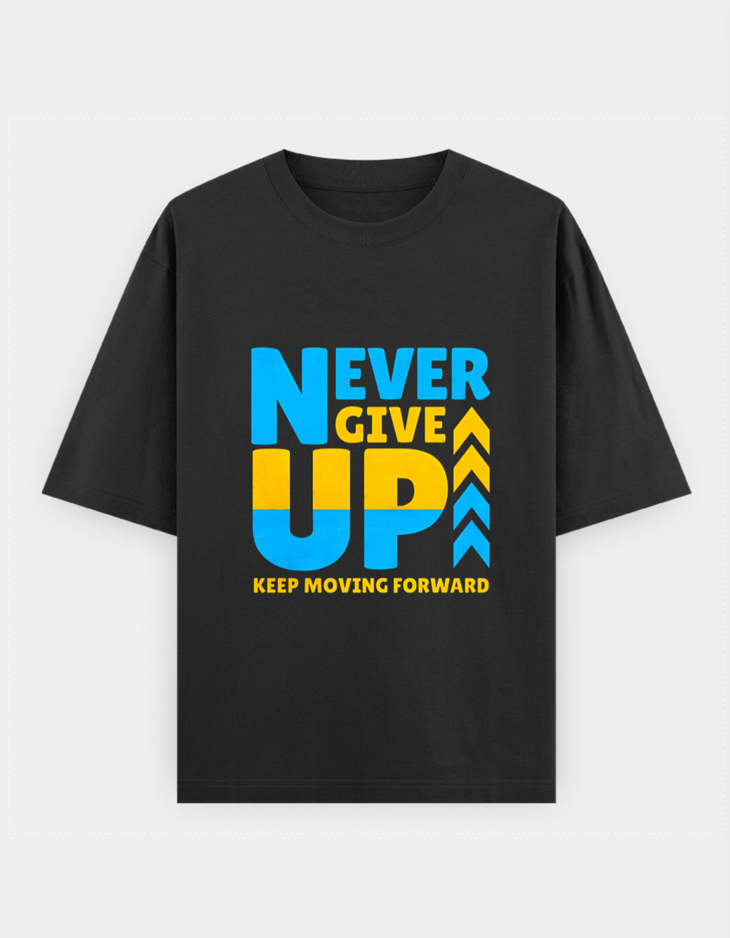 "Never Give Up" Oversized T-Shirt - CozyVora™