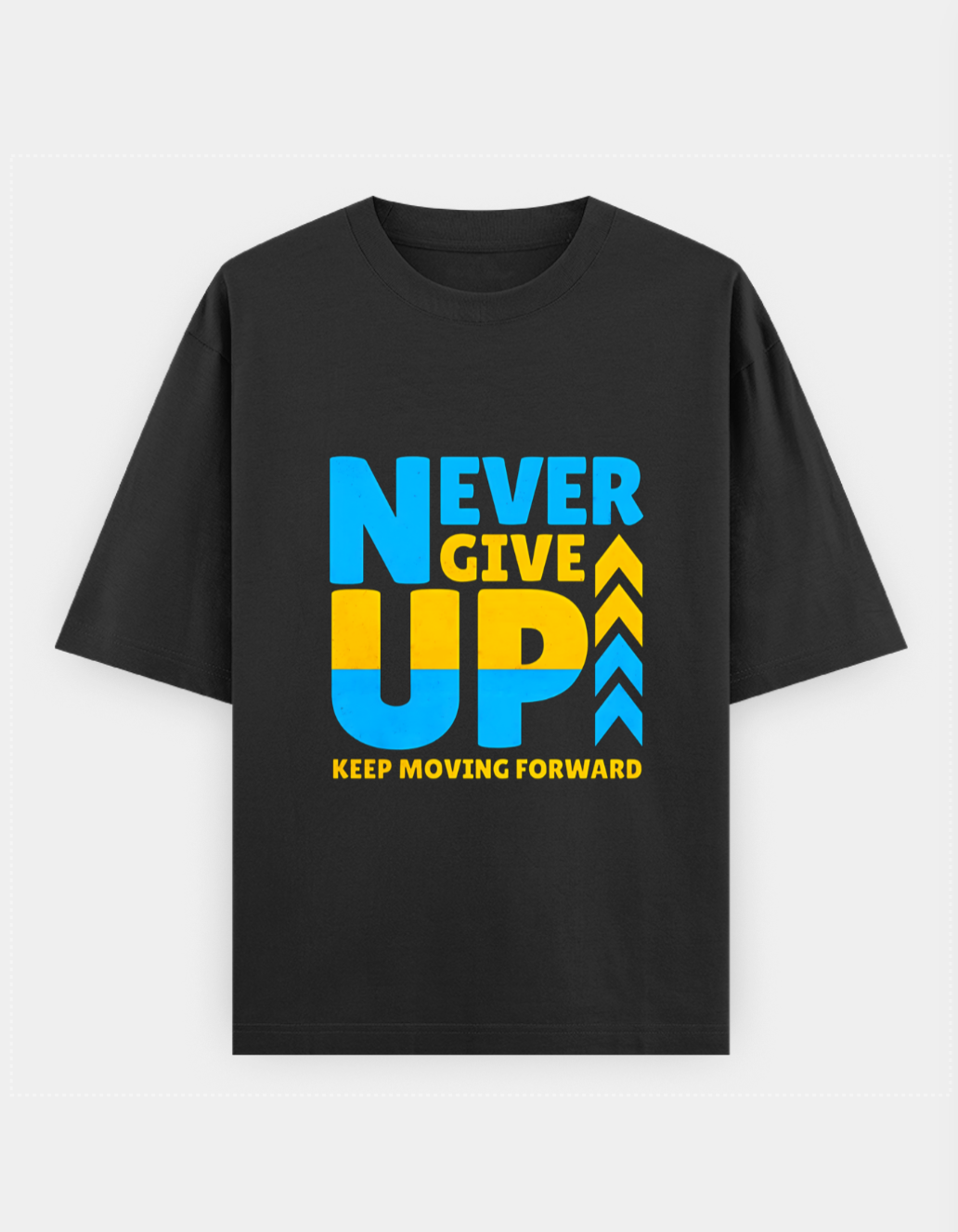 "Never Give Up" Oversized T-Shirt - CozyVora™