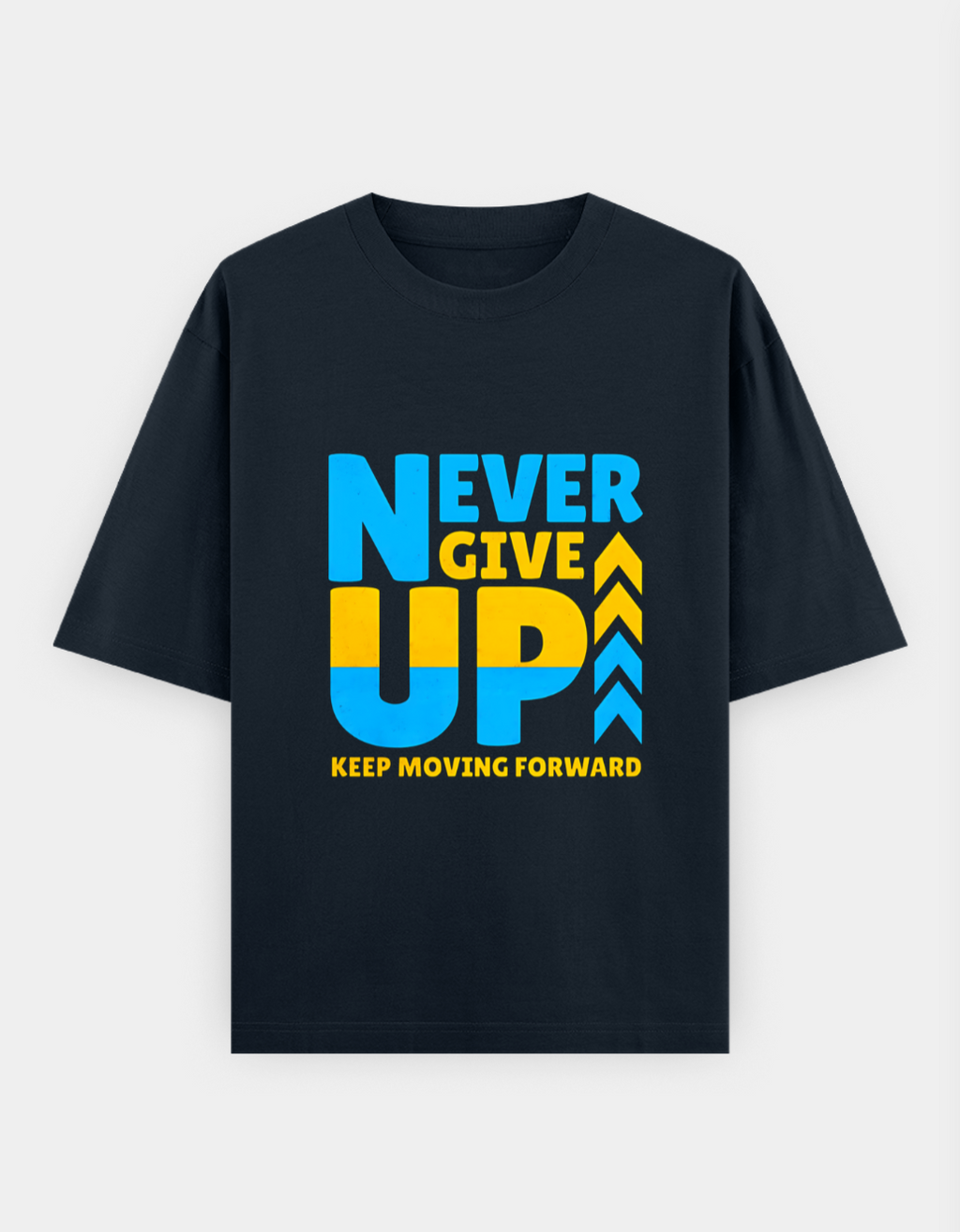"Never Give Up" Oversized T-Shirt - CozyVora™
