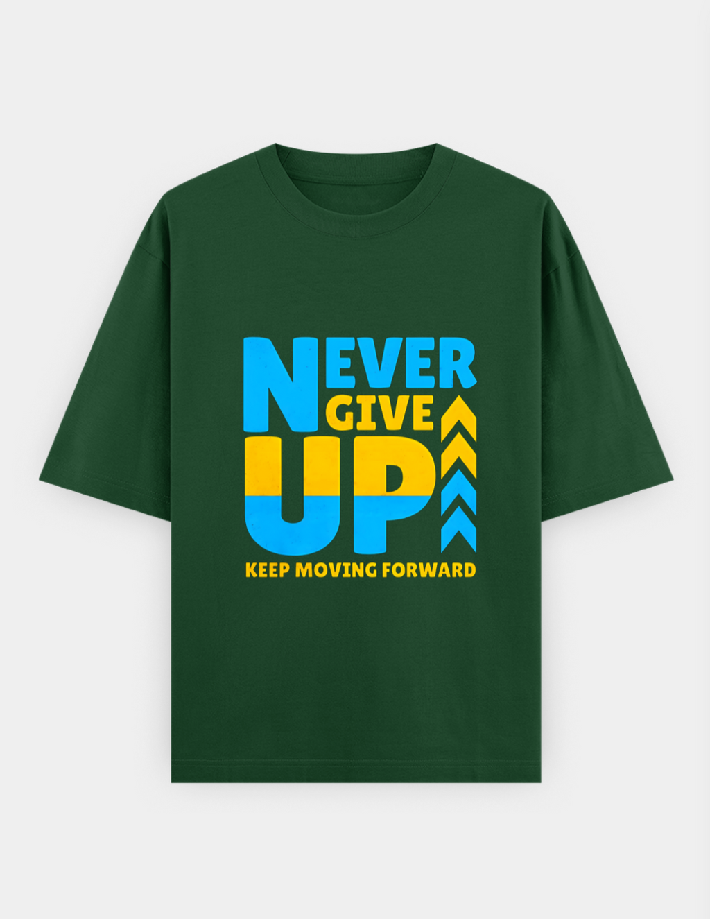 "Never Give Up" Oversized T-Shirt - CozyVora™