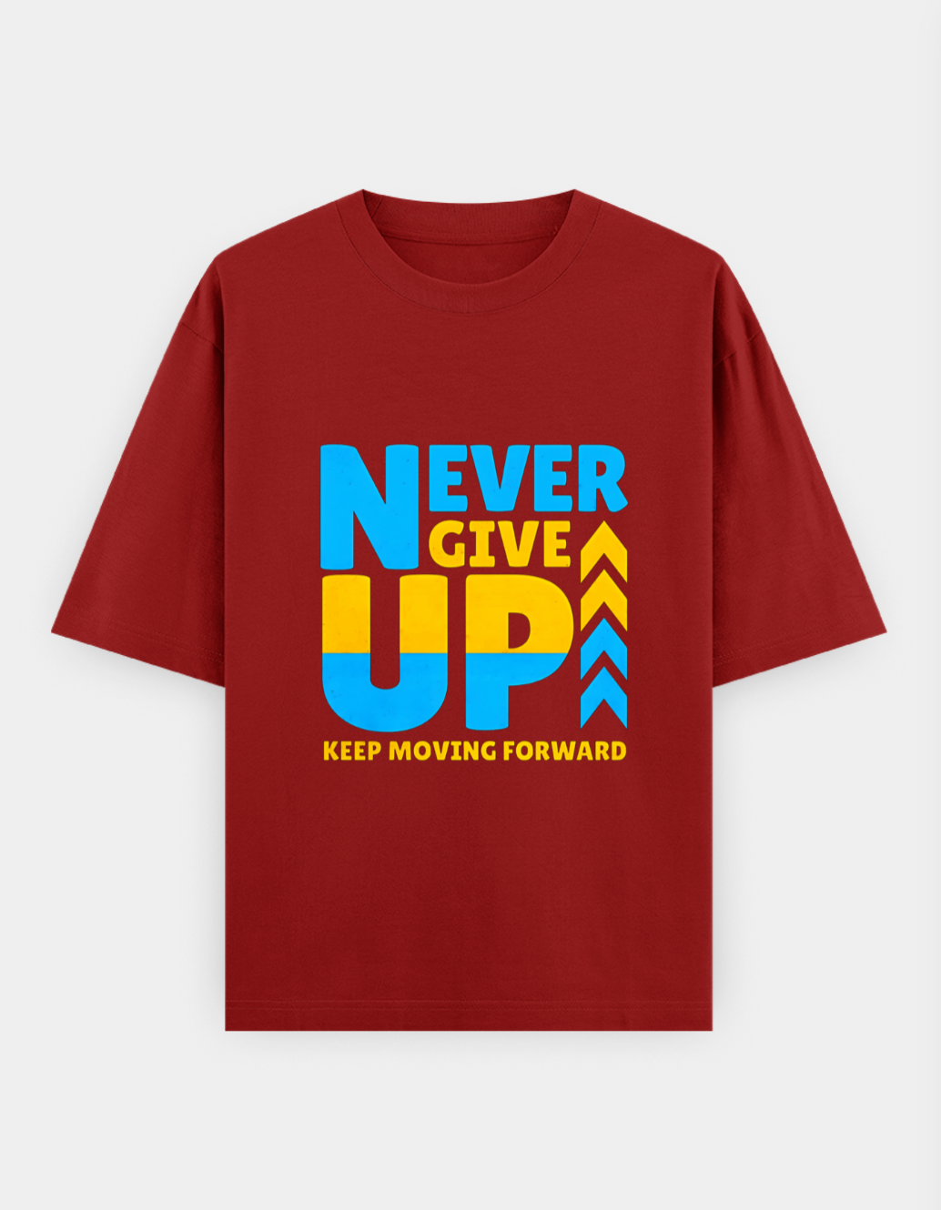 "Never Give Up" Oversized T-Shirt - CozyVora™