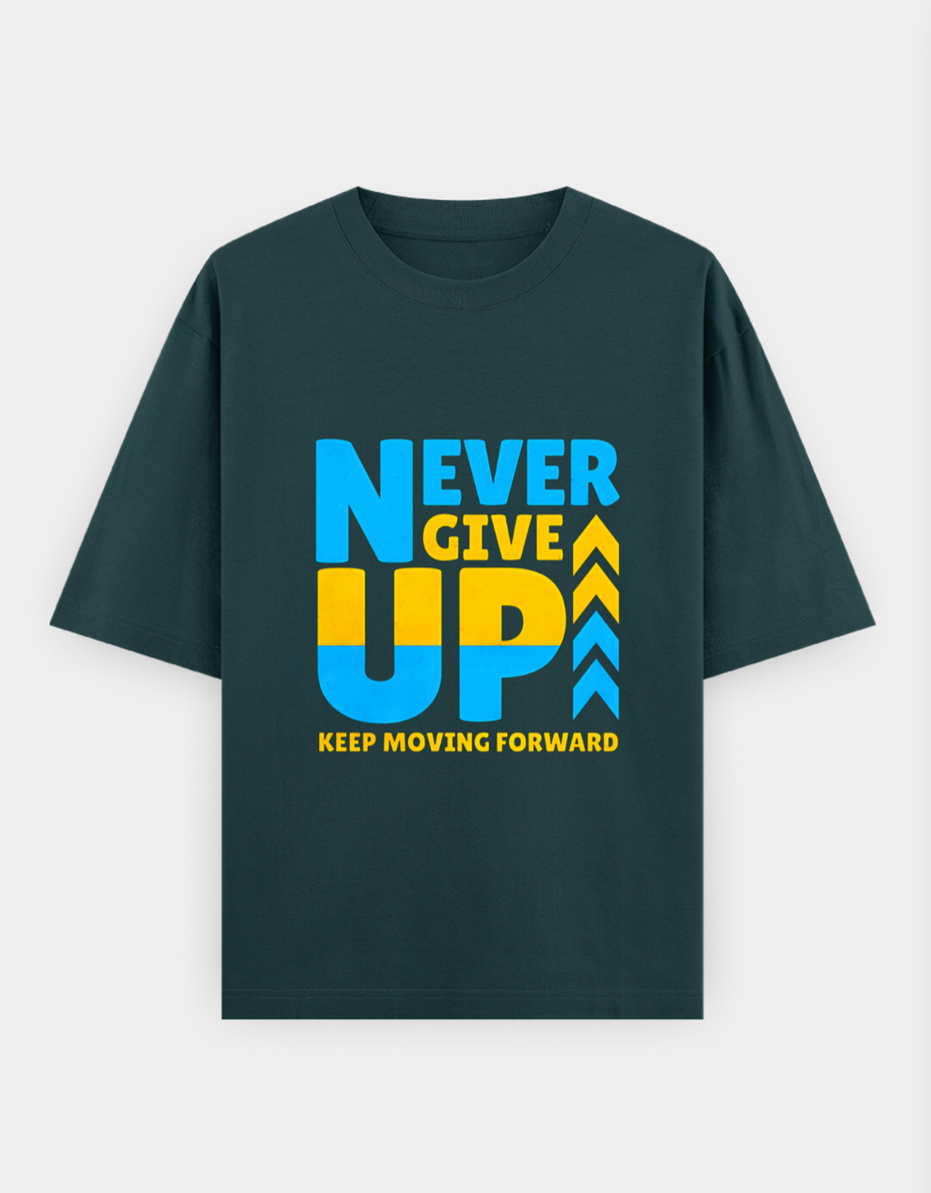 "Never Give Up" Oversized T-Shirt - CozyVora™