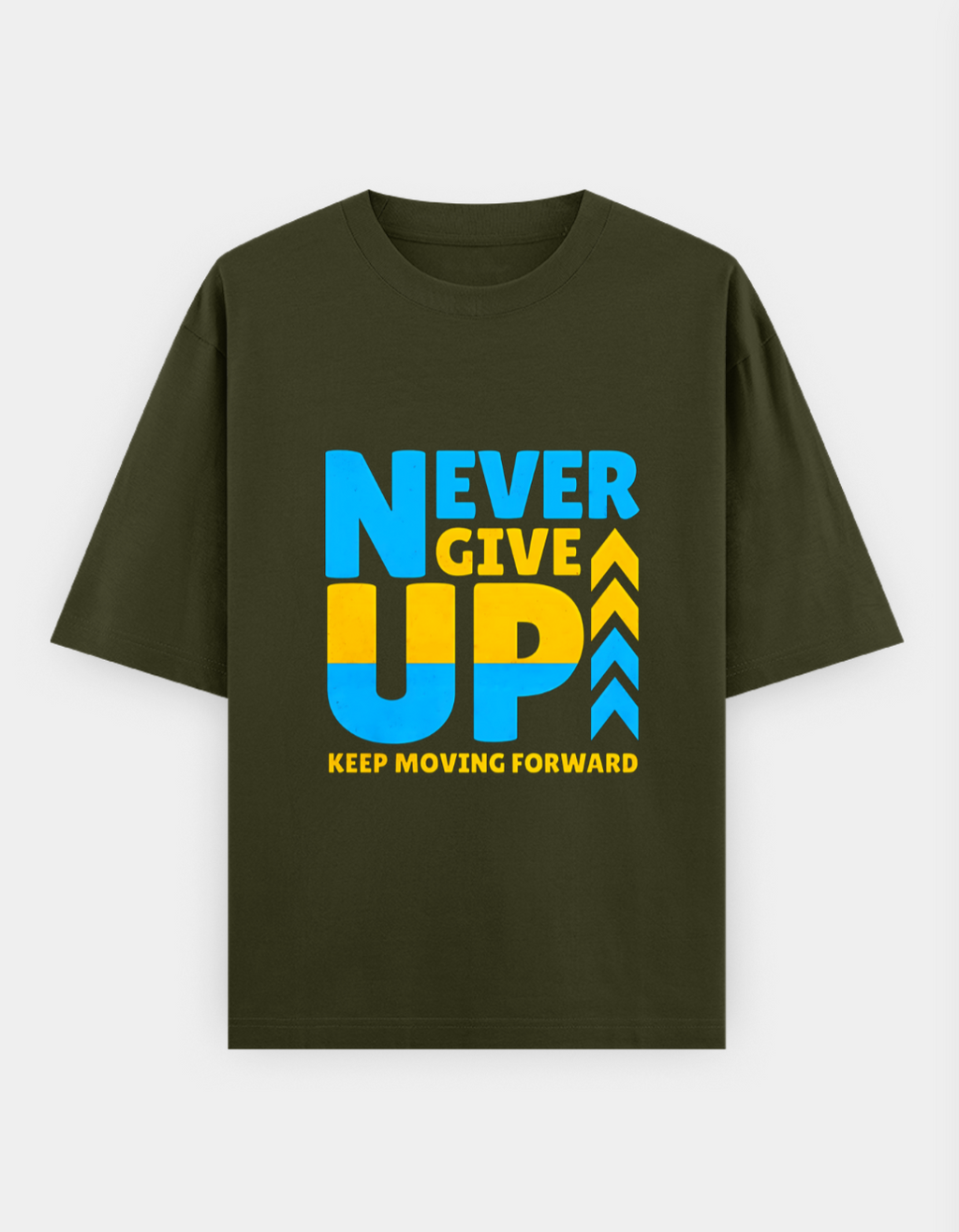 "Never Give Up" Oversized T-Shirt - CozyVora™
