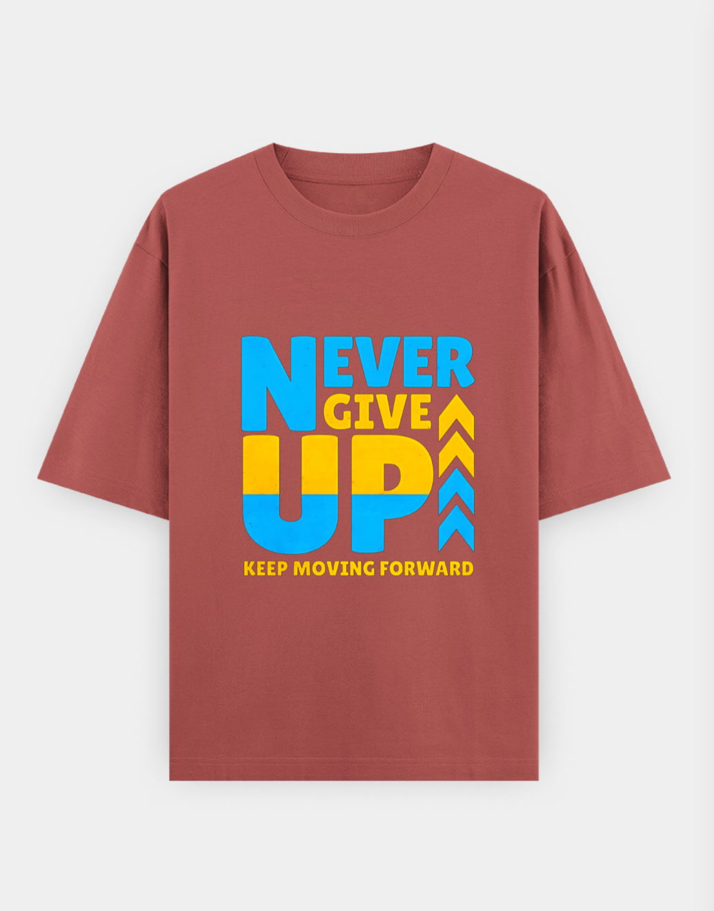 "Never Give Up" Oversized T-Shirt - CozyVora™