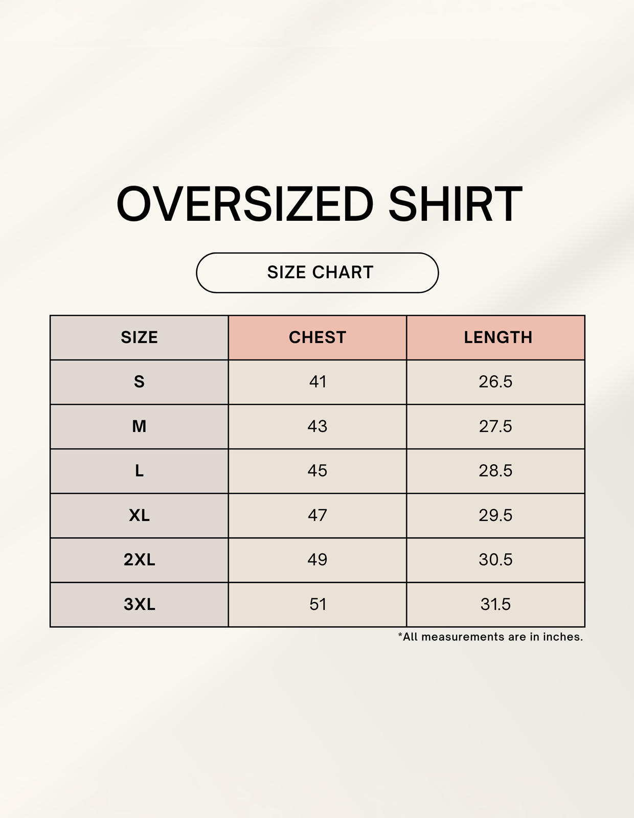 Size Chart
LoomArk Oversized Shirt
