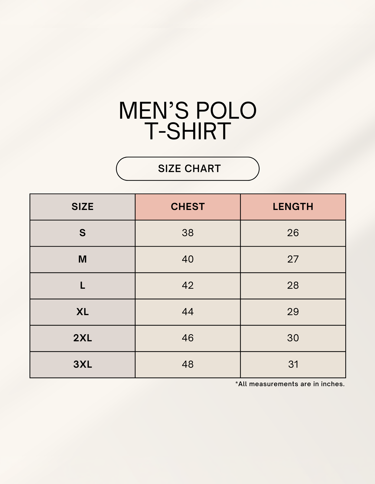 Size Chart
Coffee Brown Ravlen Polo