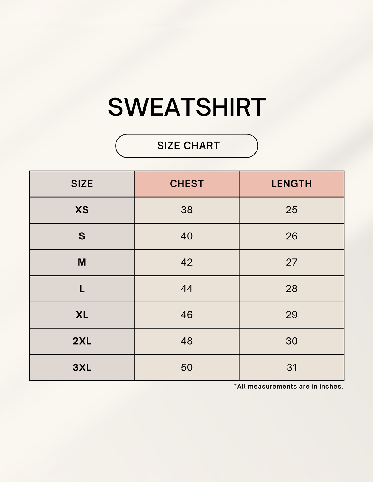 Size Chart
The Crestweight Sweatshirt Mint