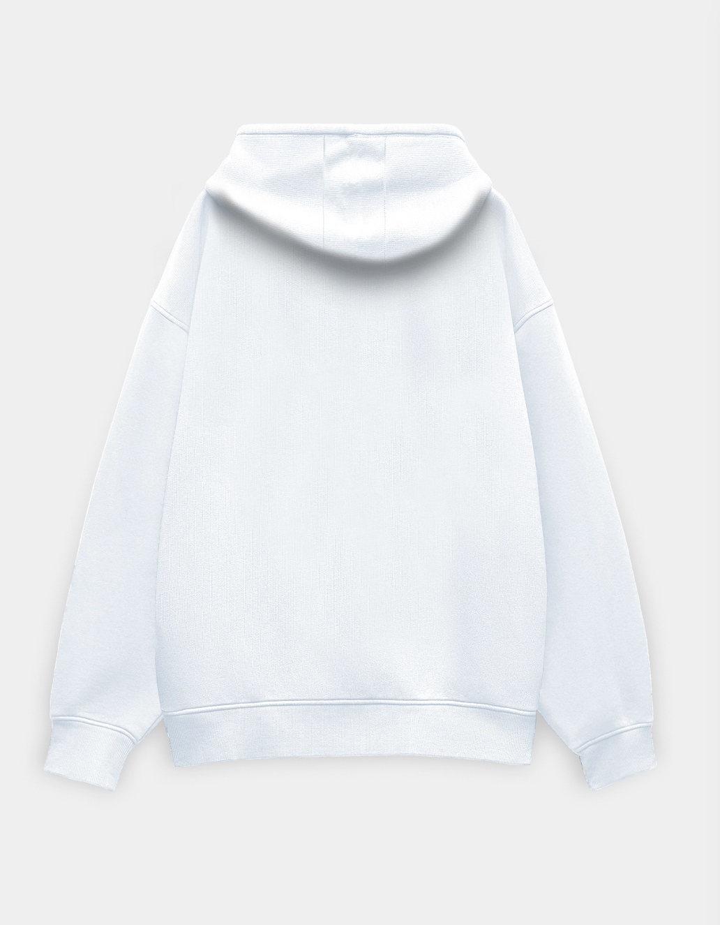 White hoodie on a light gray background