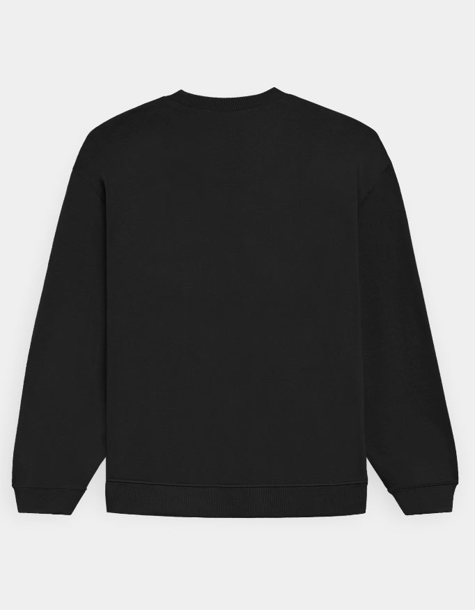 back side Black sweatshirt on a white background