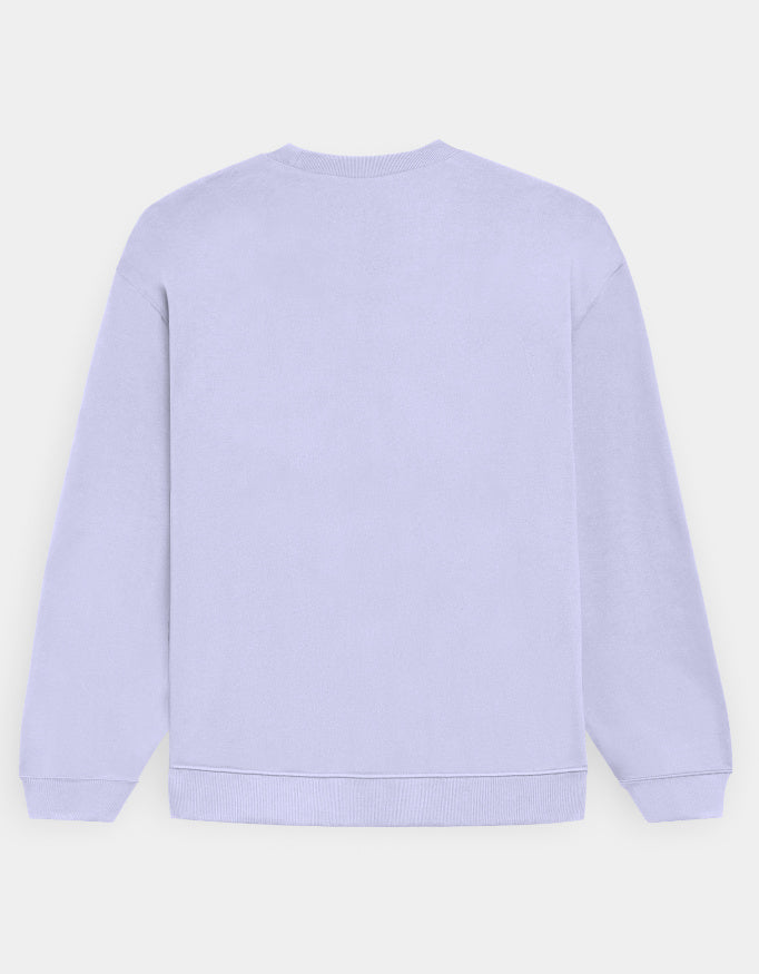 Back side of Light purple (Lavender) sweatshirt on a white background