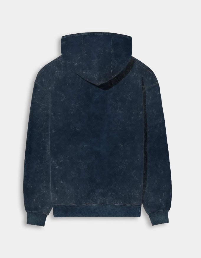 Navy Blue CozyVora hoodie on a light gray background