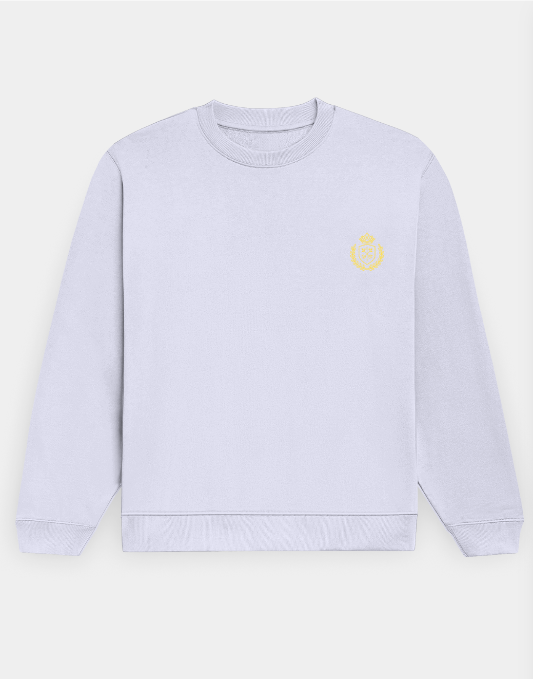 Light purple sweatshirt with a yellow logo on a white background
The Crestweight Sweatshirt Lavender