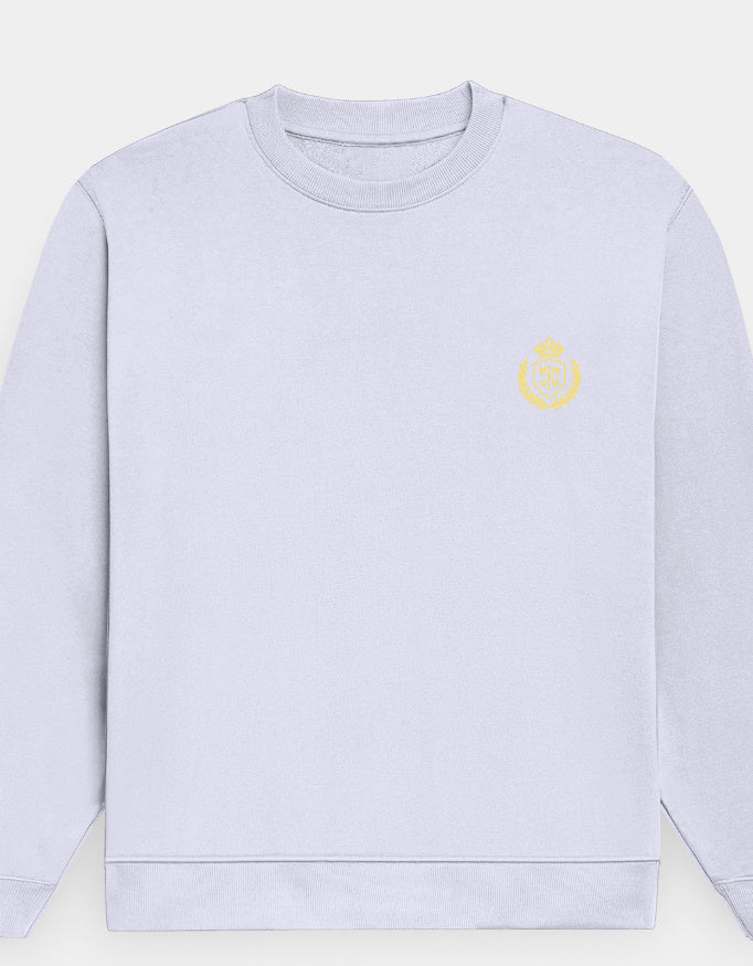 Light purple sweatshirt with a yellow logo on a white background
The Crestweight Sweatshirt Lavender